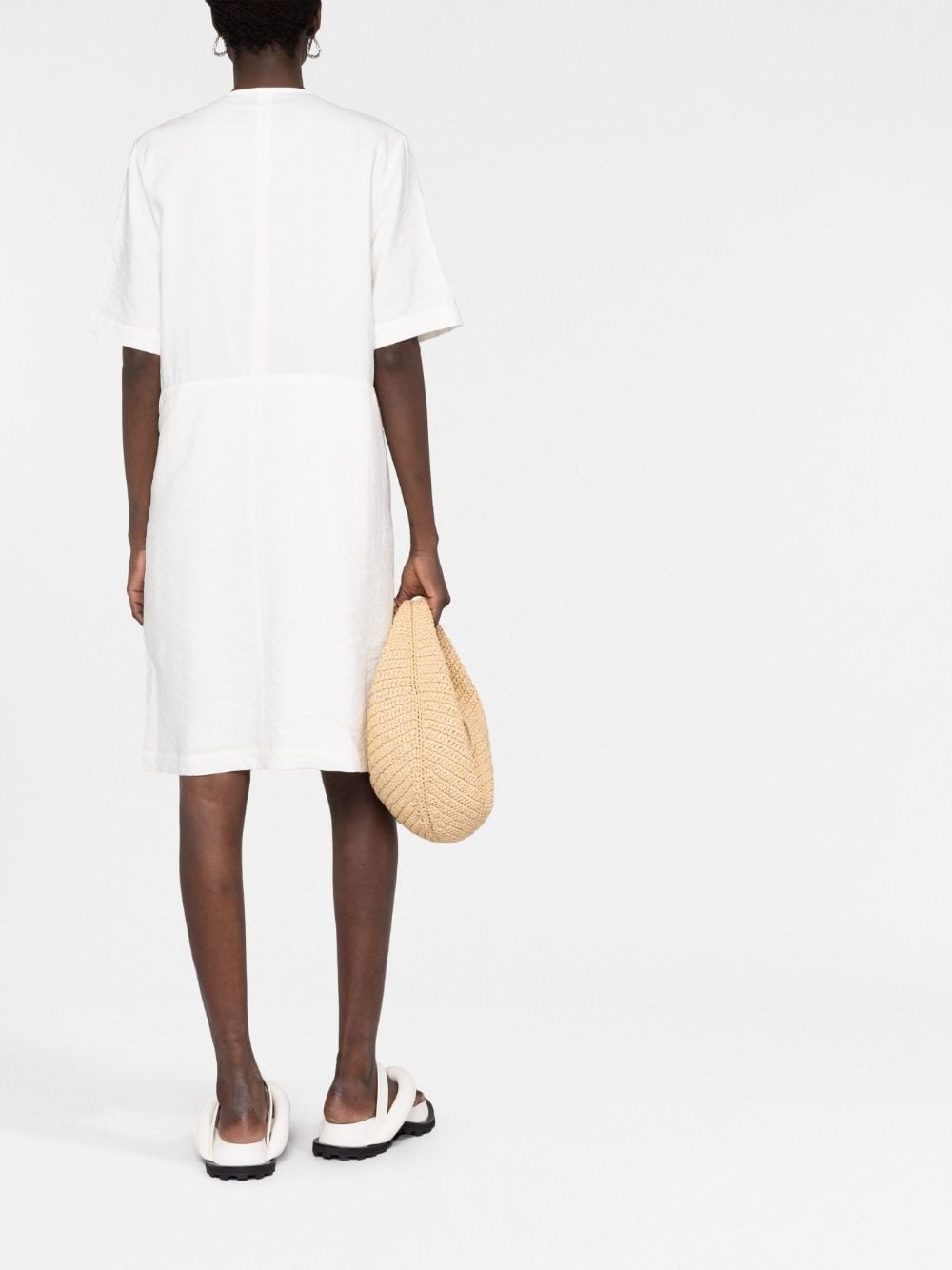 short-sleeve zip-fastening dress - 6