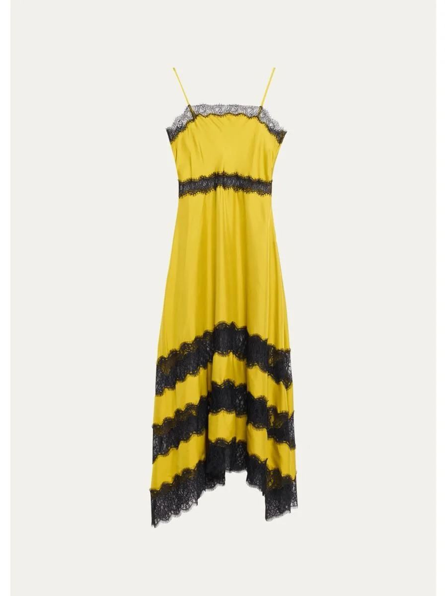 Coco Lace-Trimmed Silk Dress - 1
