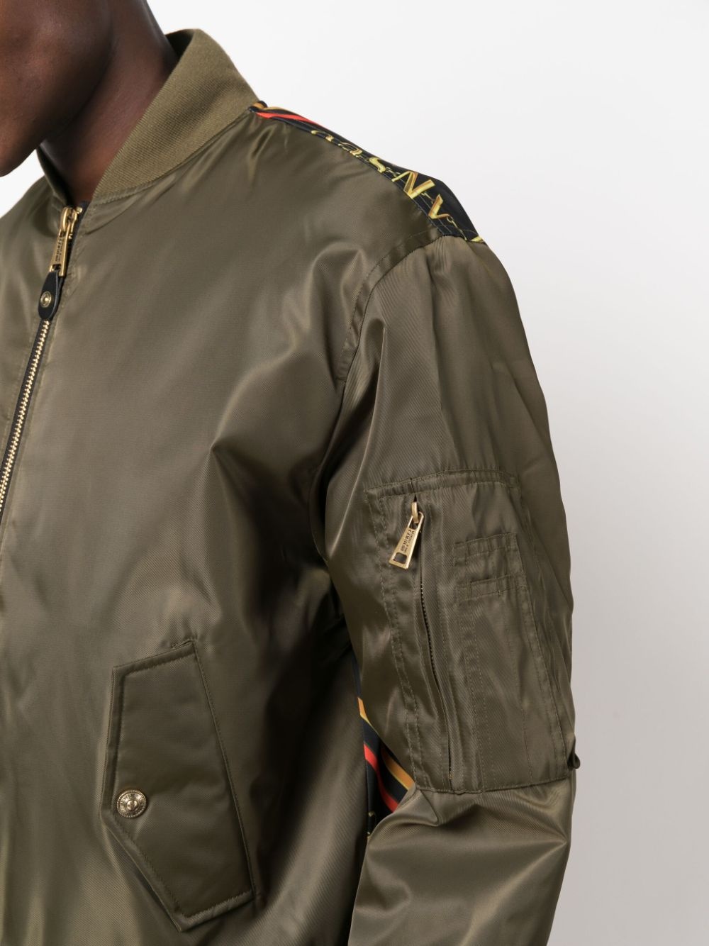 logo-print zip-fastening bomber jacket - 5