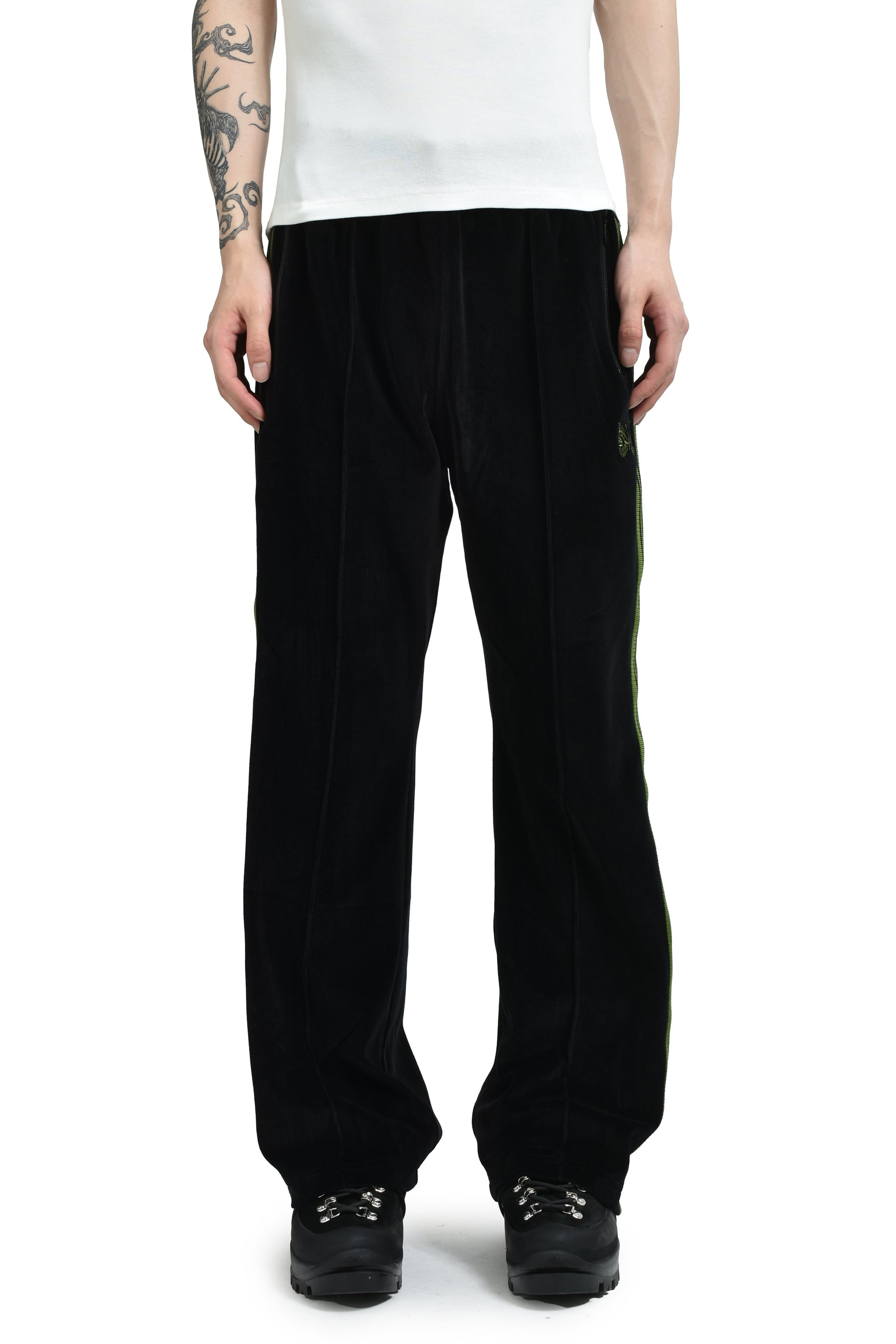 BOOT-CUT TRACK PANT - C/PE VELOUR / BLK - 1