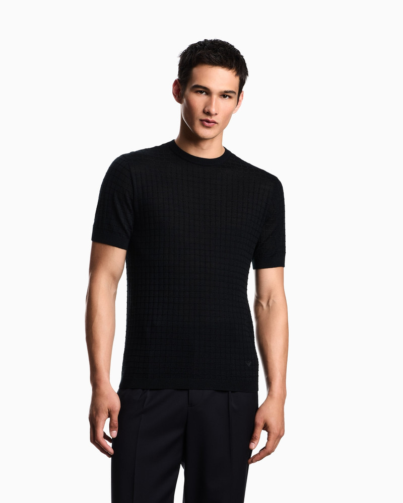 EMPORIO ARMANI ASV LYOCELL-BLEND JUMPER IN A PLAIN AND PURL KNIT outlook