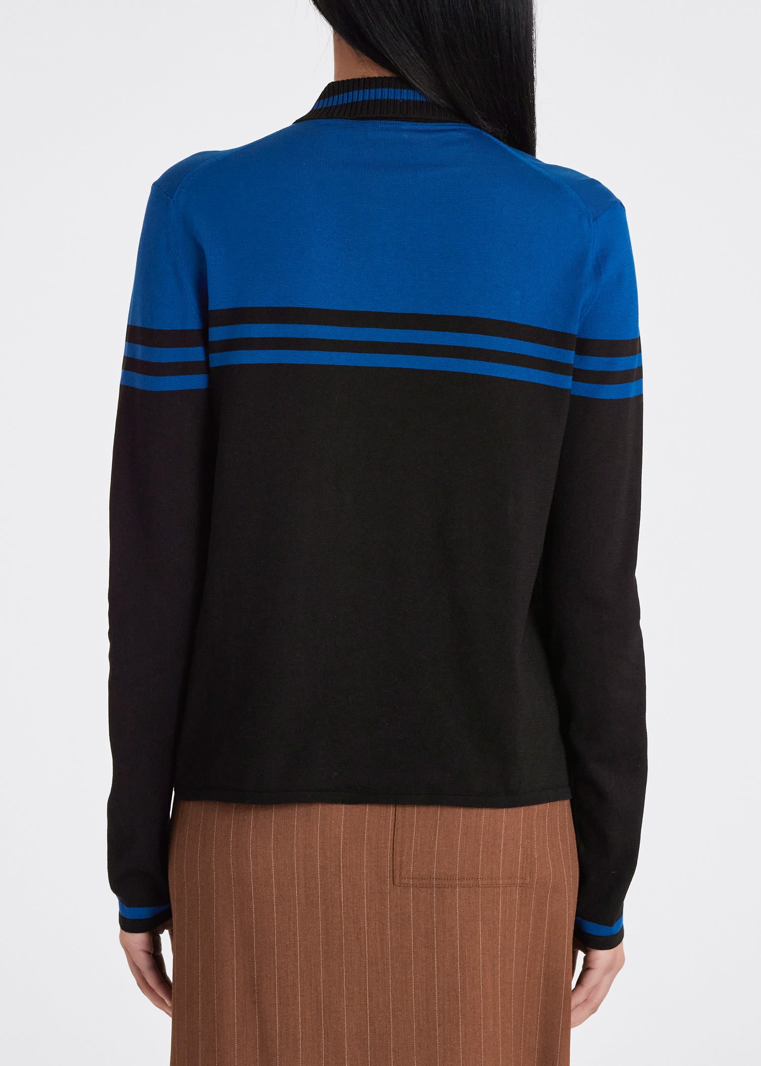 Women's Colour Block Collared Cardigan - 6