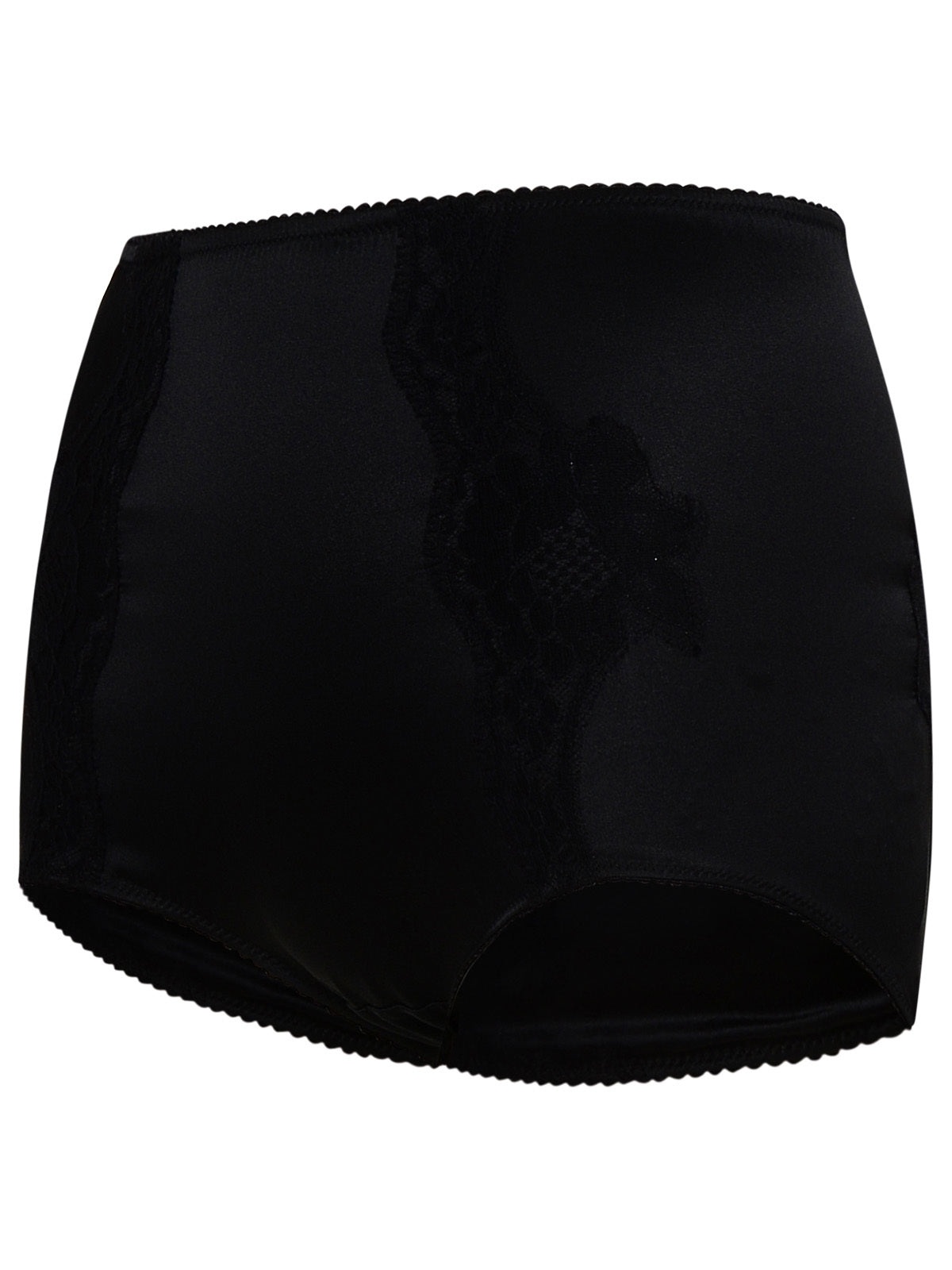 Culotte Haute Dolce & Gabbana Dentelle Florale Noire - Taille S, Coton, Neuf Avec étiquettes