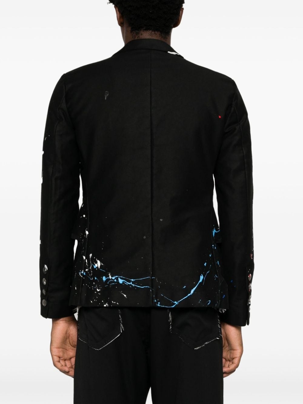Moleskin paint-splatter blazer - 4