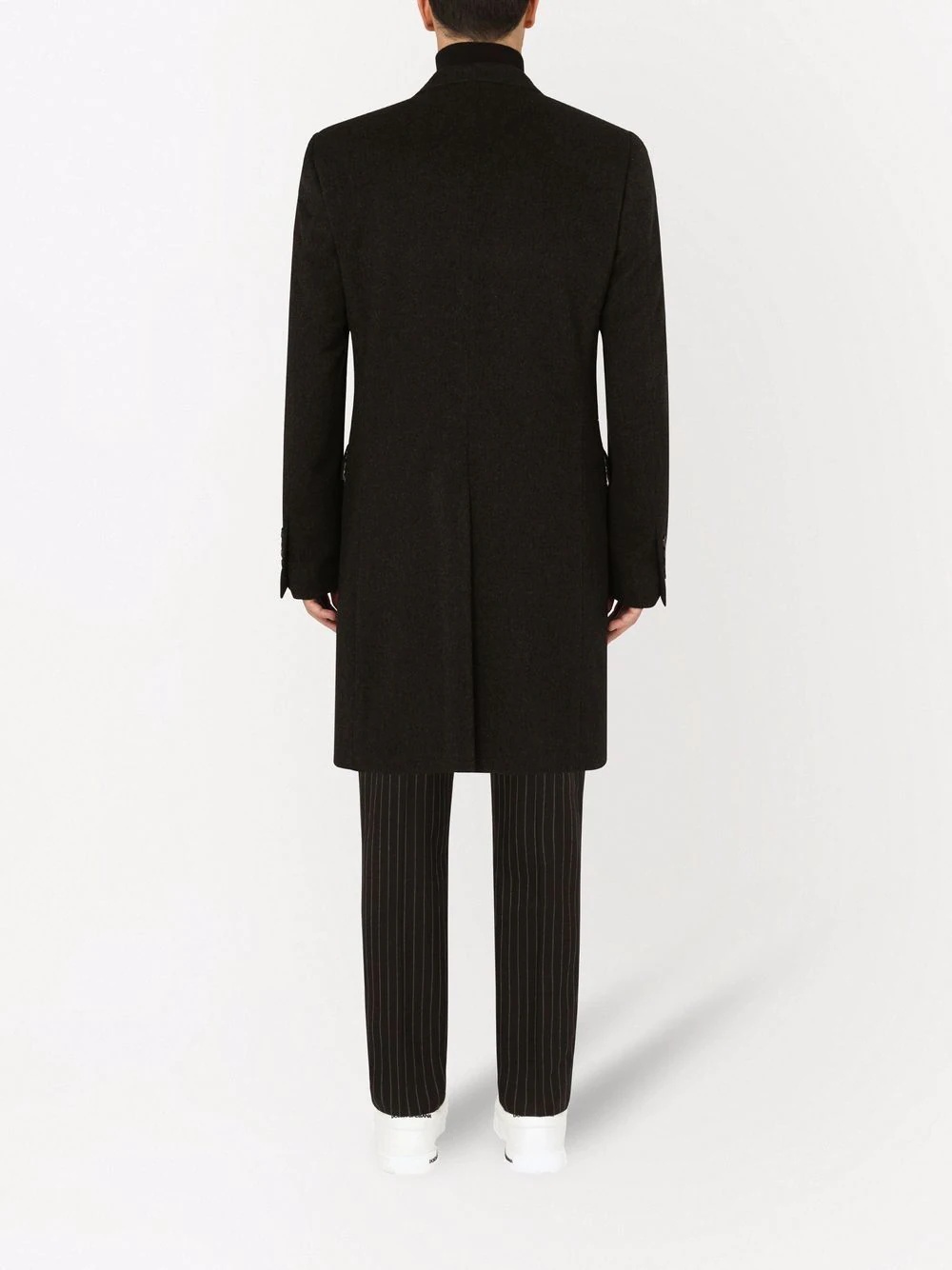 single-breasted mid-length coat - 4