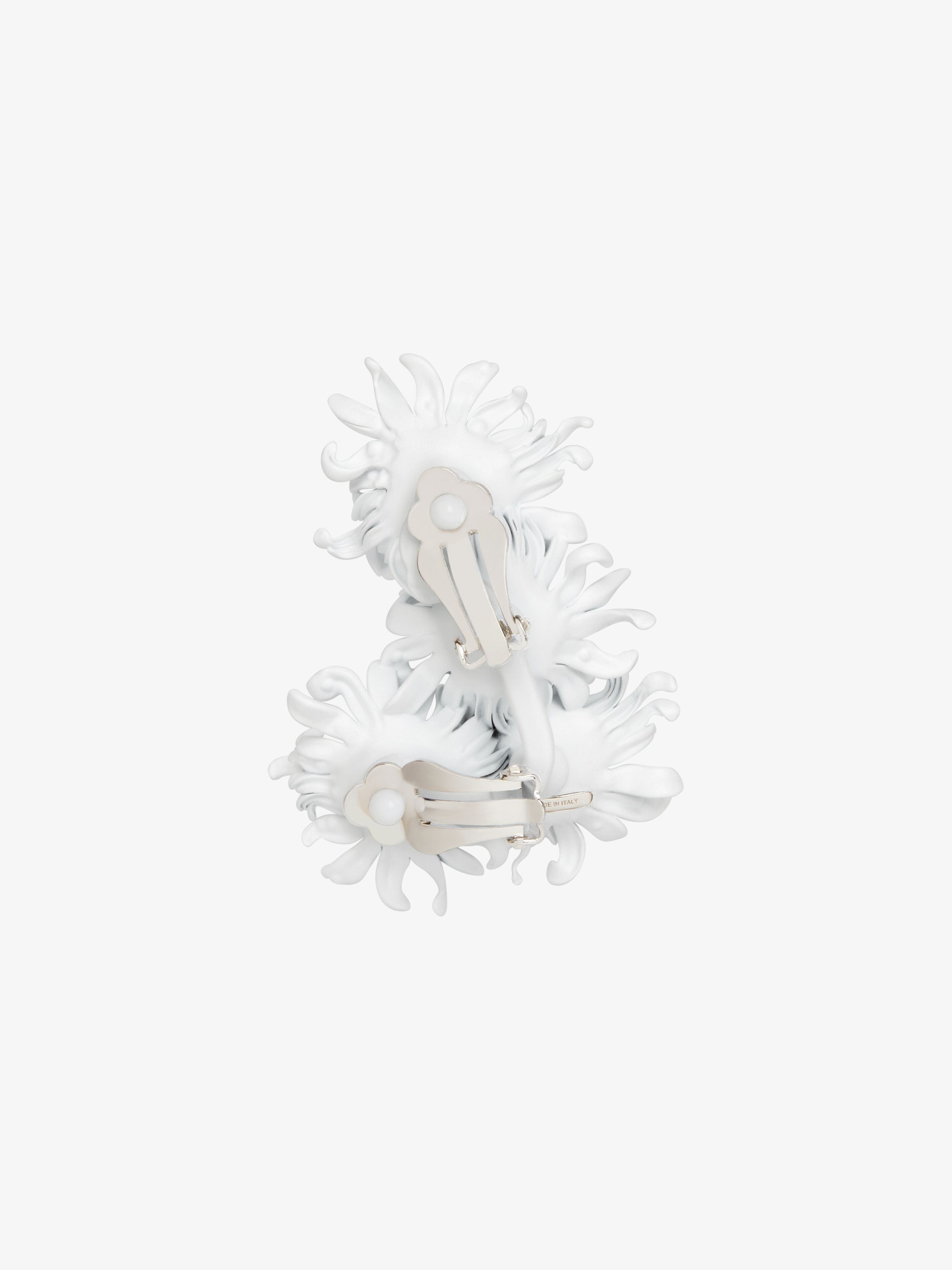 DAISY CLIP EARRING IN METAL AND ENAMEL WITH CRYSTALS - 2