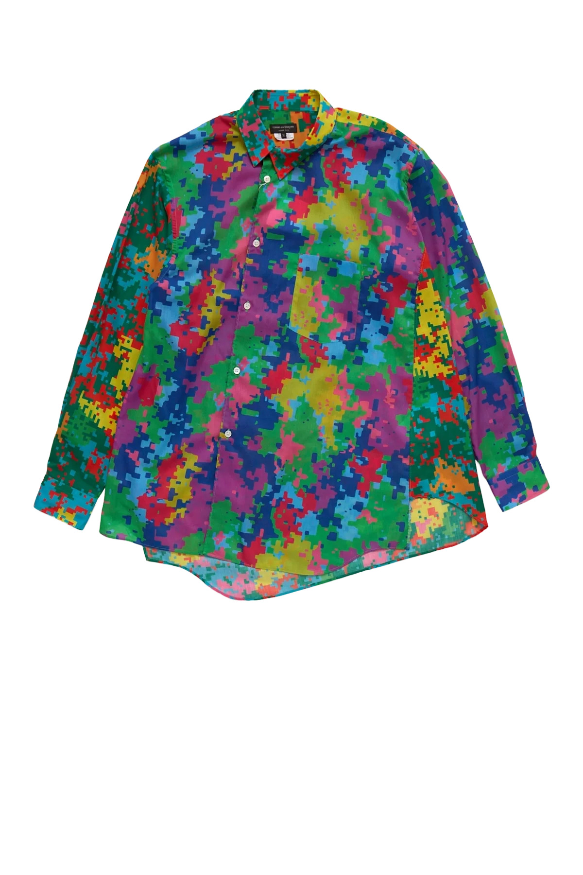 Cdg Homme Plus Lawn Camo Print Asymmetrical Shirt - 3