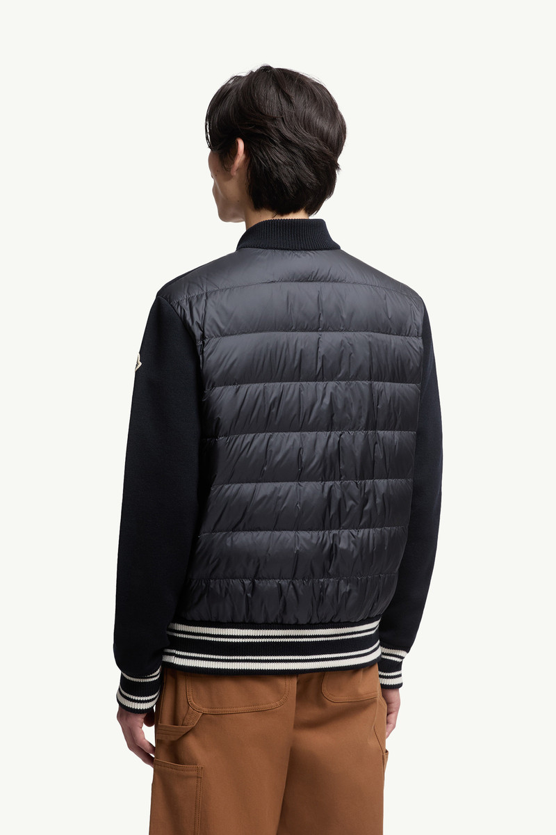 Embroidered Monogram Padded Zip-Up Wool Blend Cardigan 5