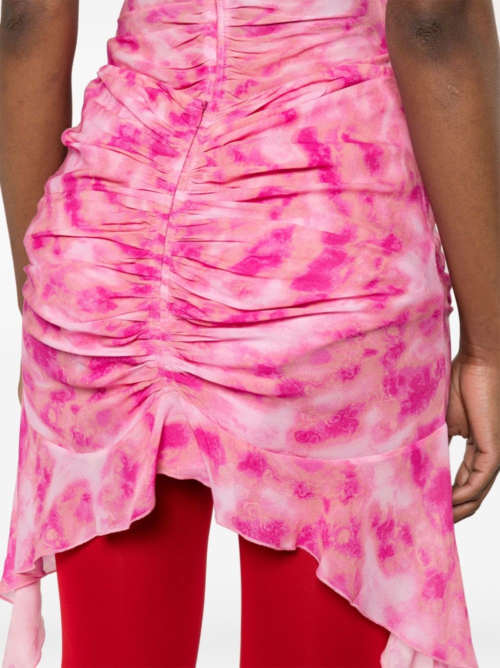 tie-dye chiffon miniskirt - 5