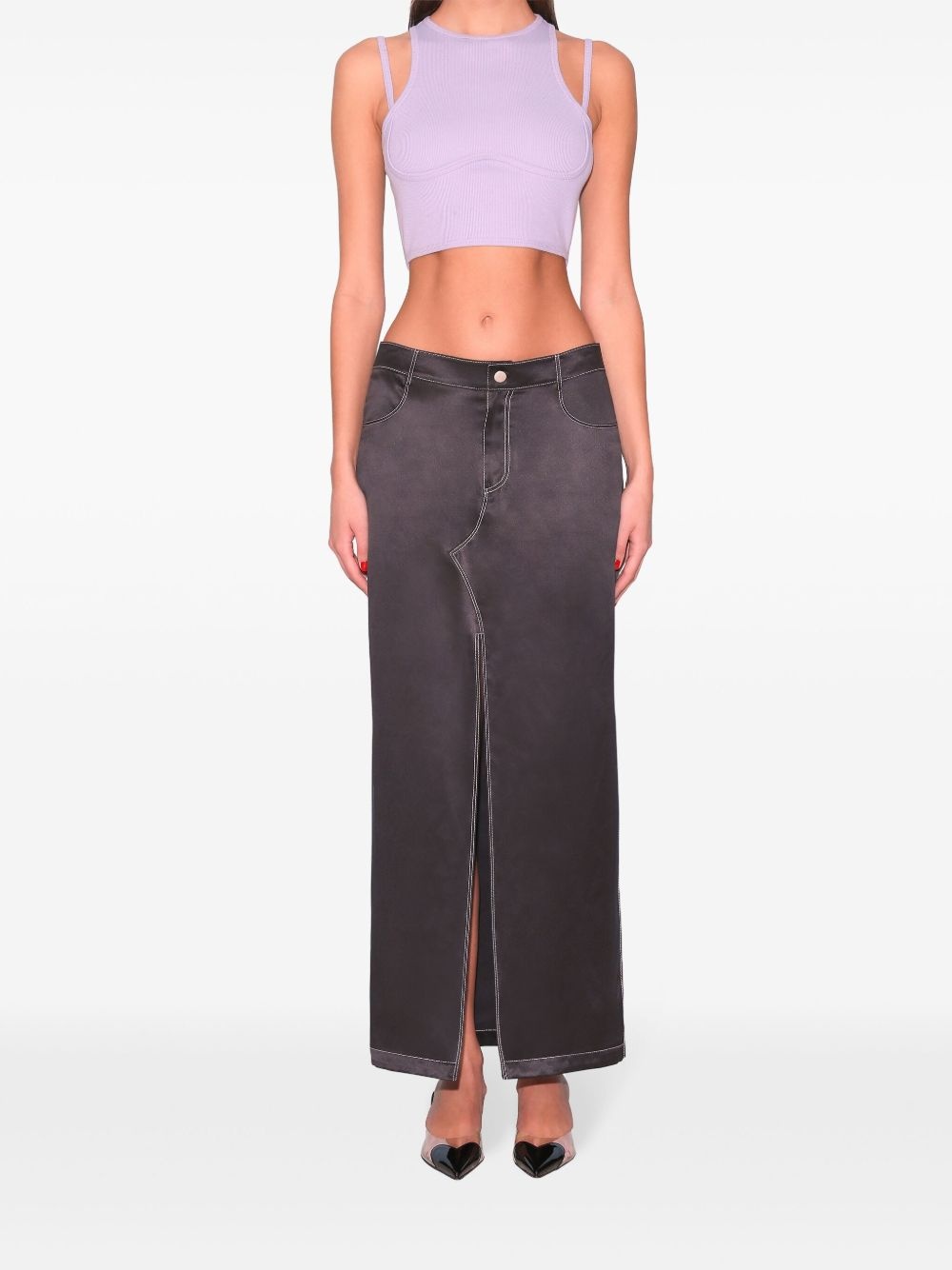 silk maxi skirt - 2