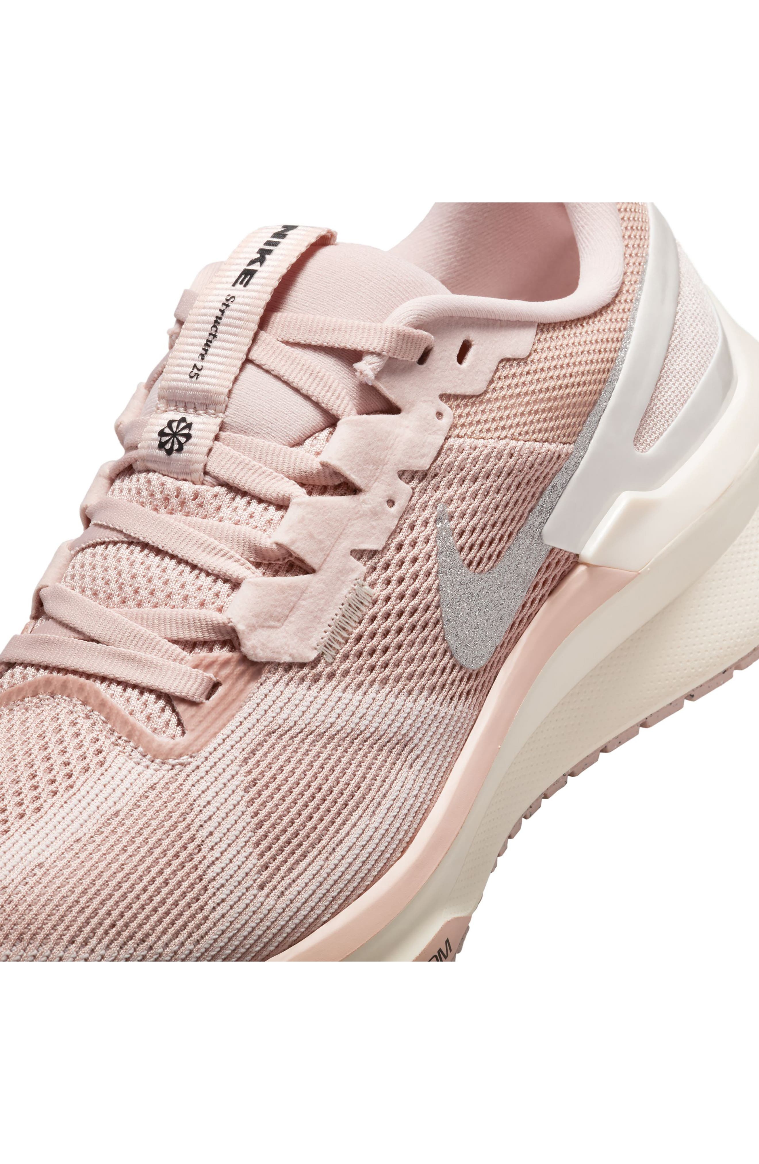 Nike Air Zoom Structure 25 Road Running Shoe in Pink Oxford/Pale Ivory at Nordstrom - 8
