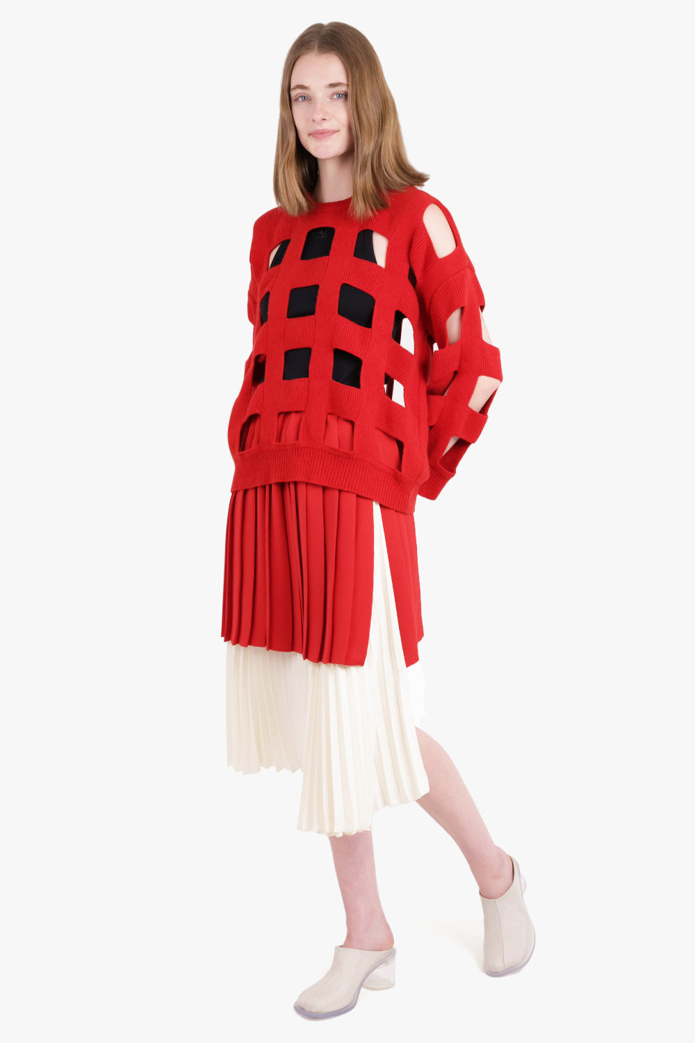 VALENTINO CUT OUT DETAIL WOOL JUMPER | ROSSO - 2