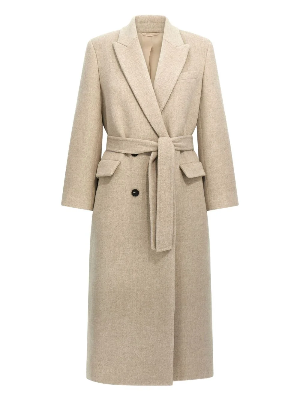 belted peak-lapel coat - 1