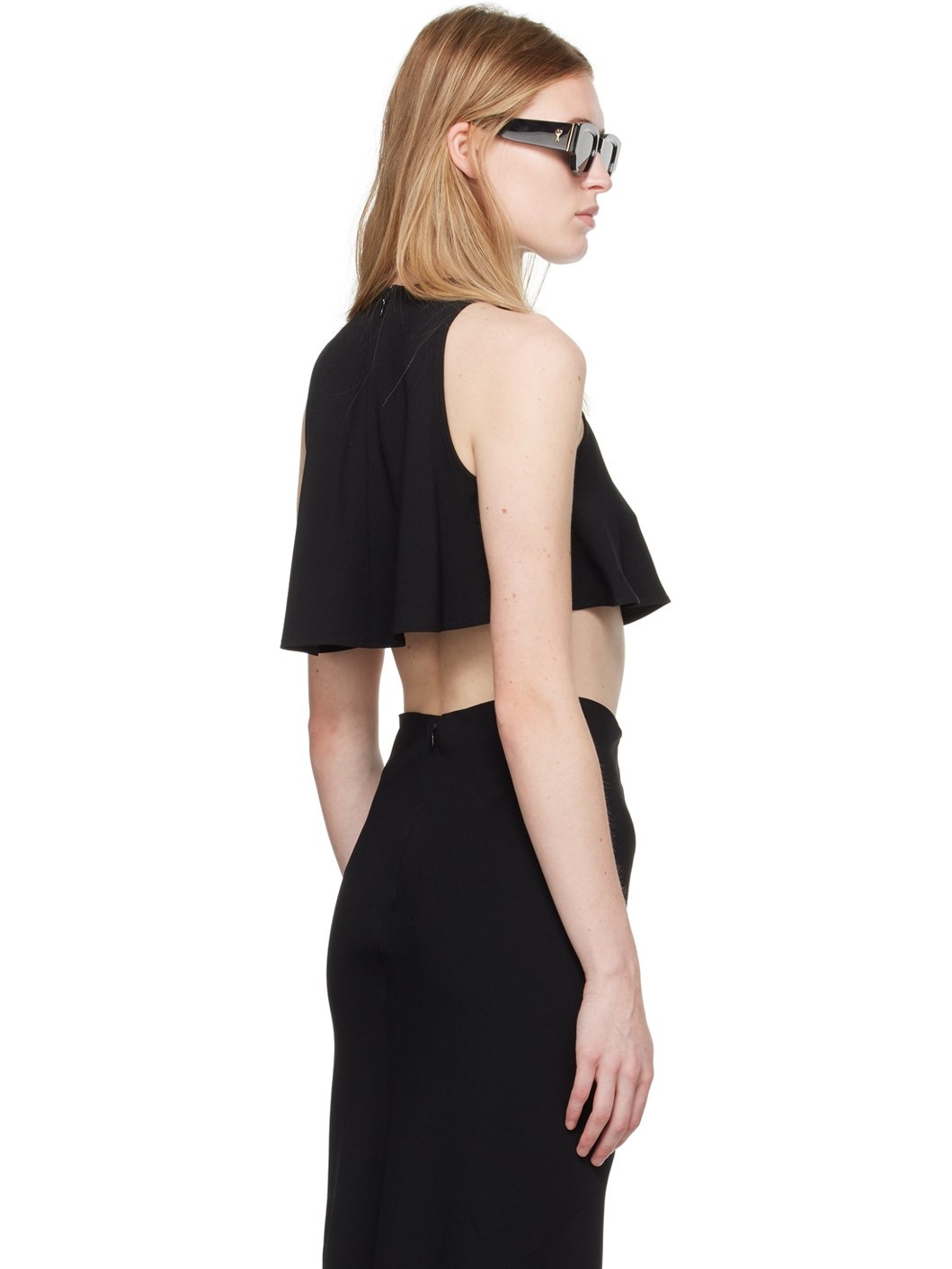 Black Cropped Tank Top - 3