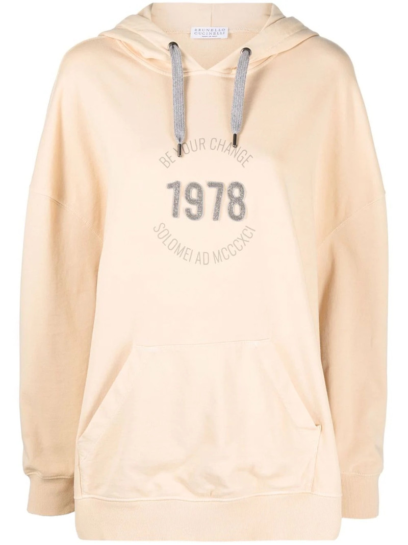 logo-print pullover hoodie 1