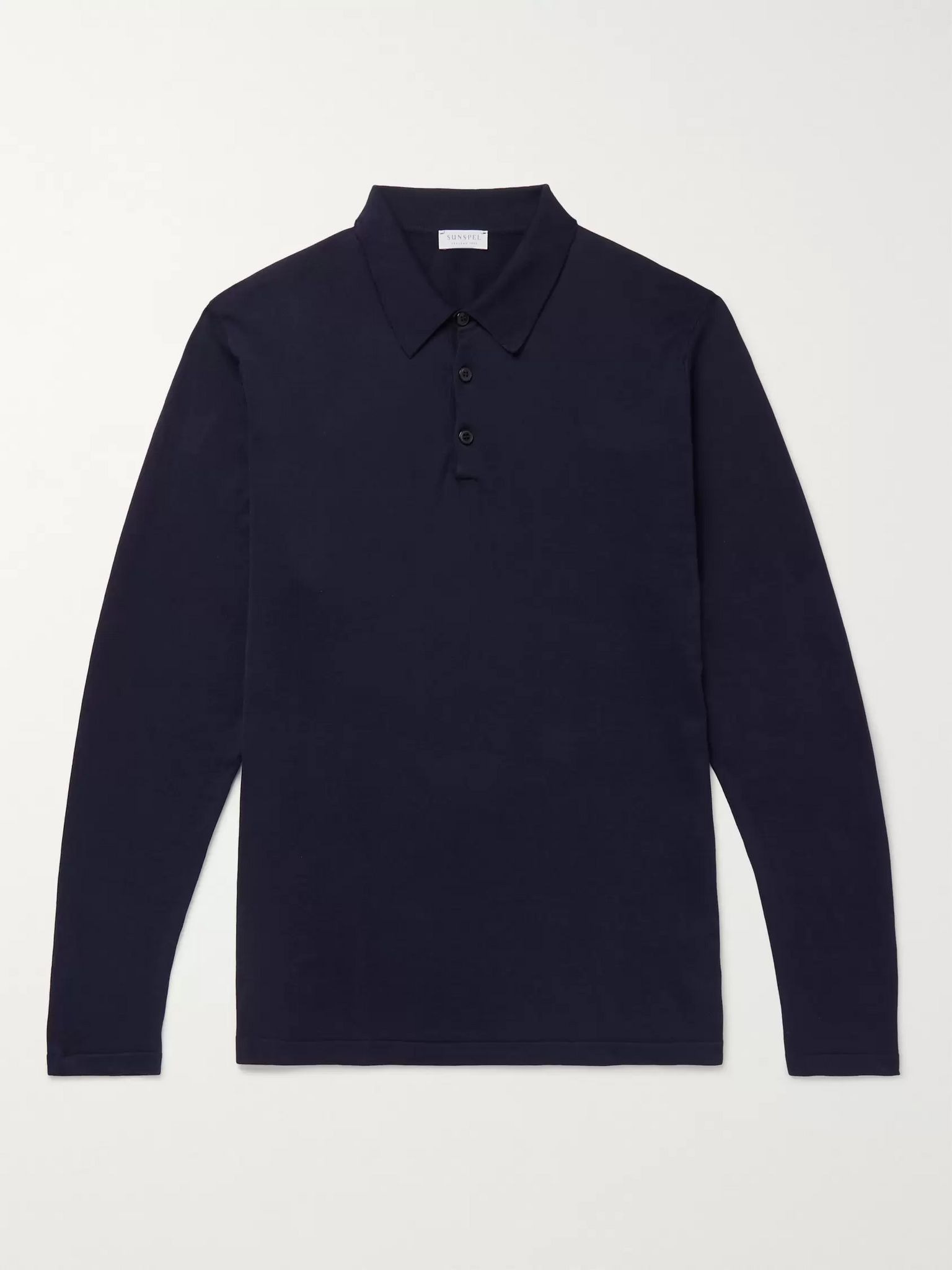 Sea Island Cotton-Jersey Polo Shirt Navy - 1