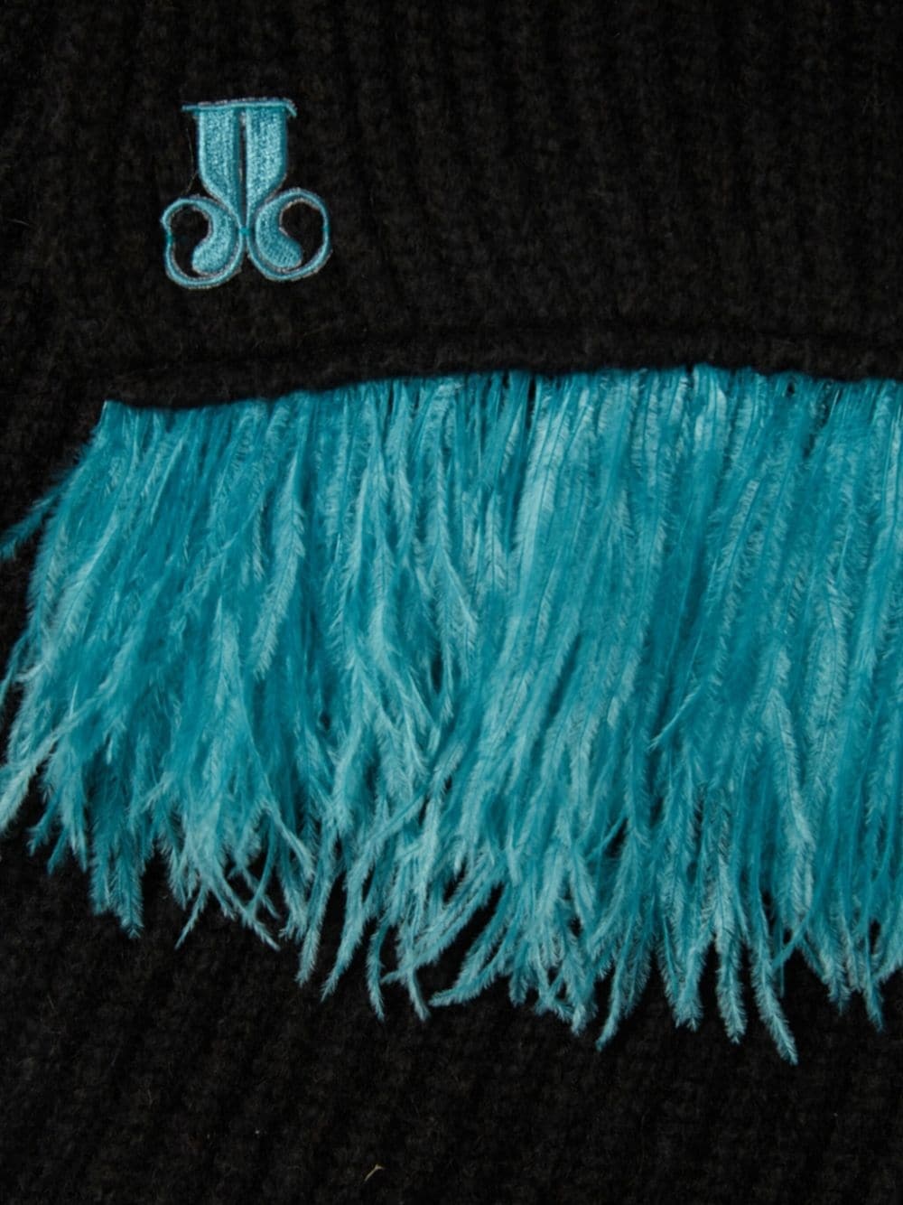 High Kick feather-detail scarf - 2