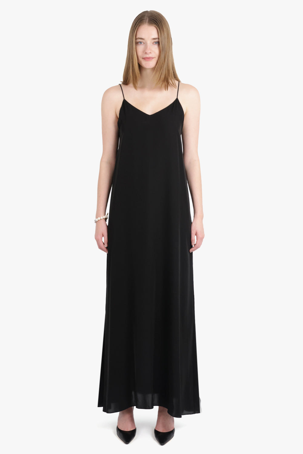 KOLE THIN STRAP V-NECK MAXI DRESS | BLACK - 2
