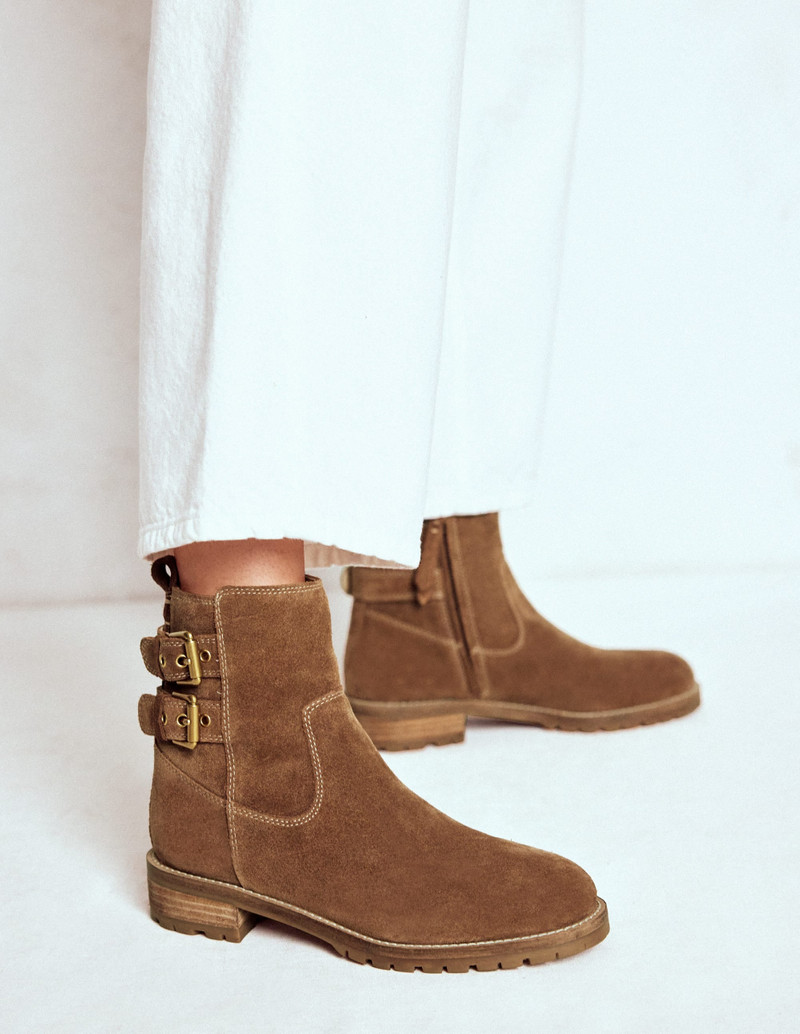 BODEN Buckle Ankle Boots-Tan outlook