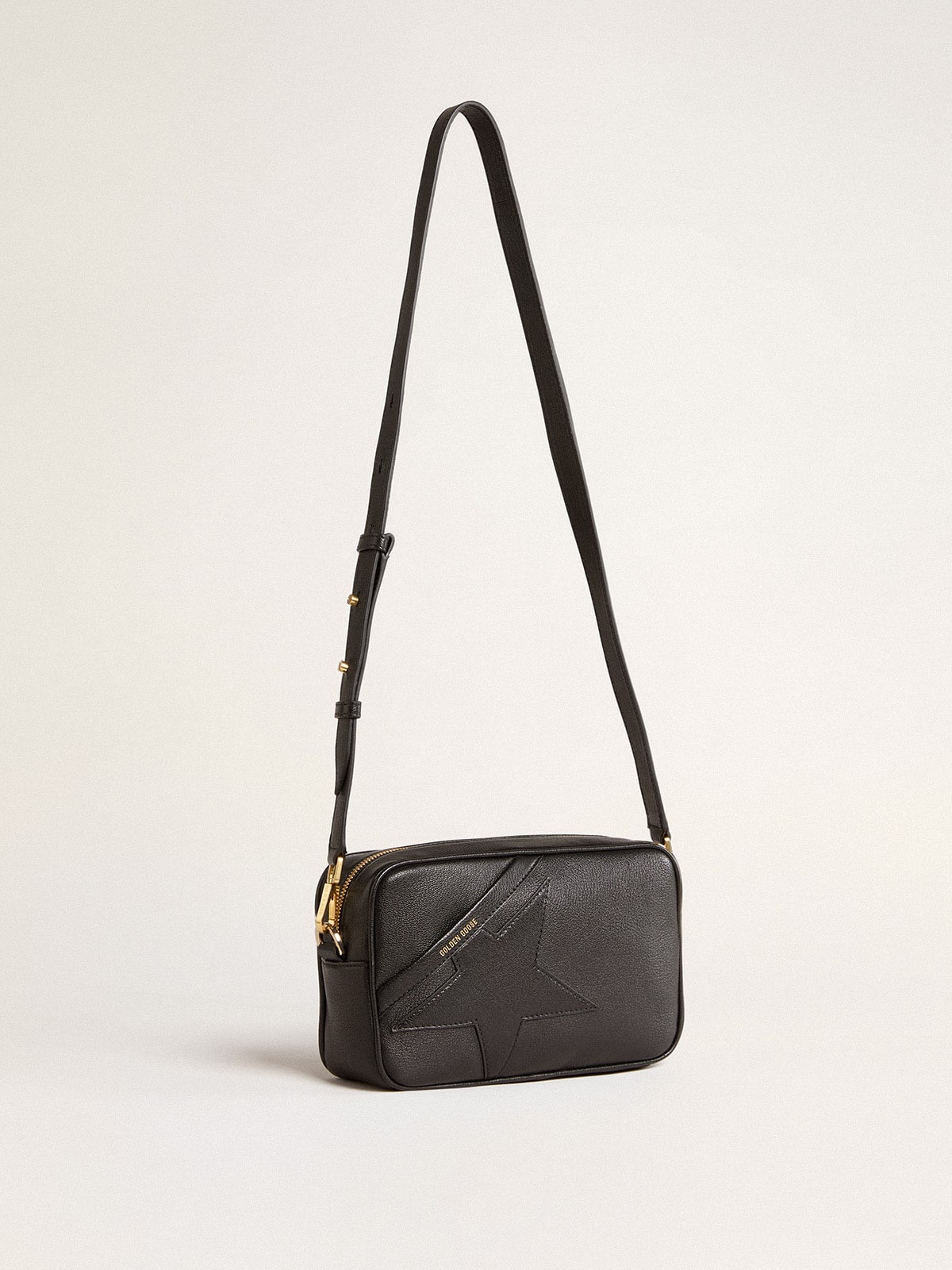 Star Bag in black leather with tone-on-tone star - 3