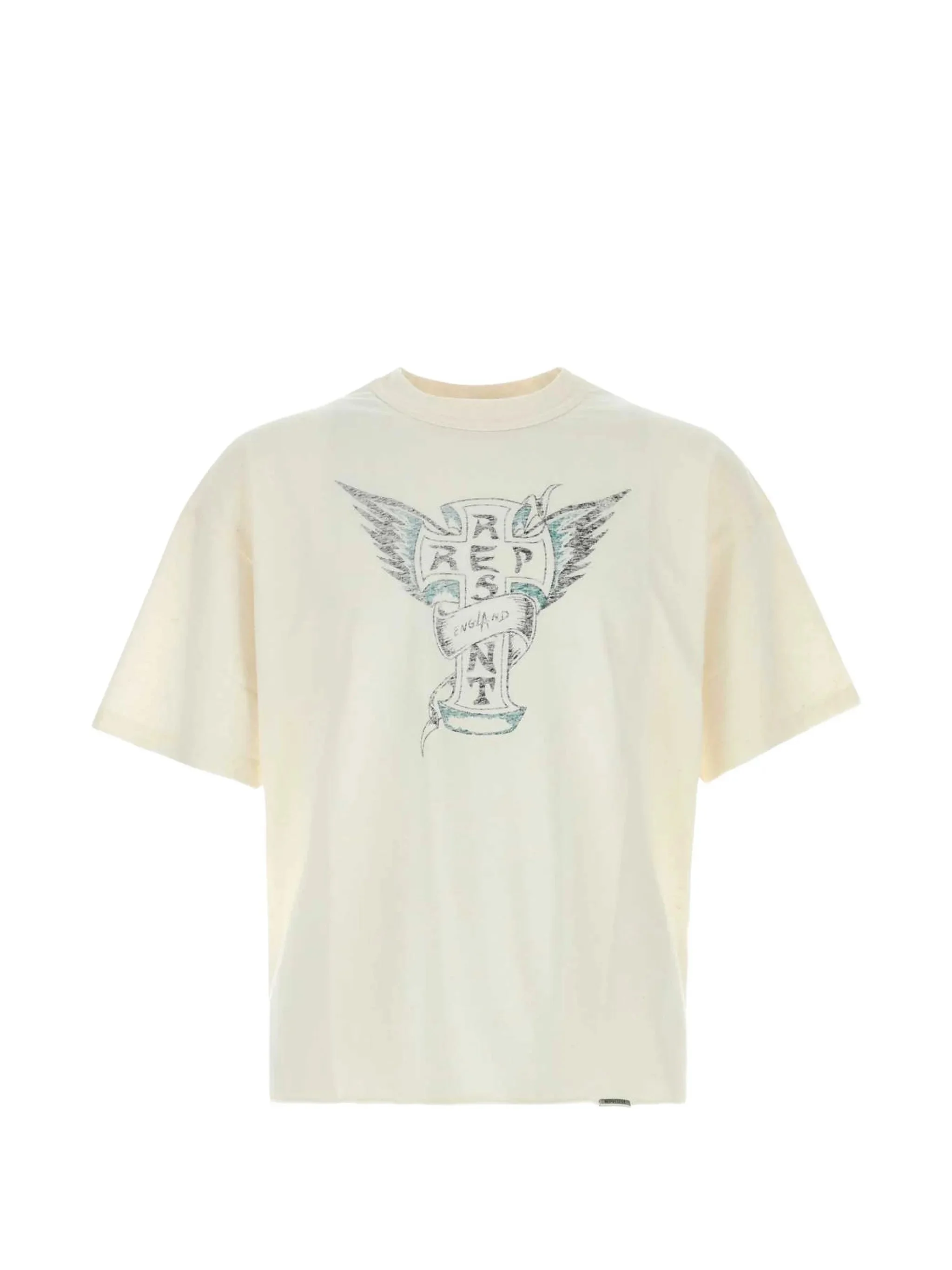 Represent Ivory Cotton Blend T-shirt - 1