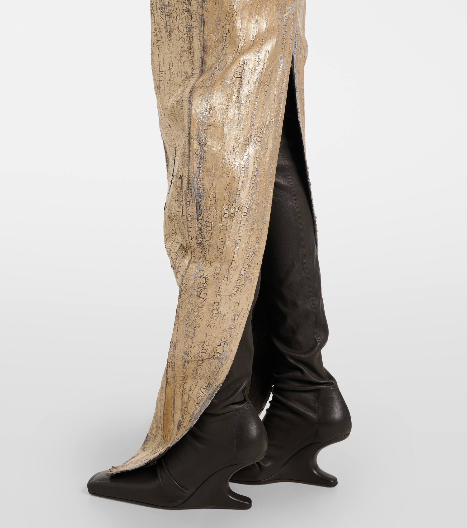 Coated denim bustier gown - 5