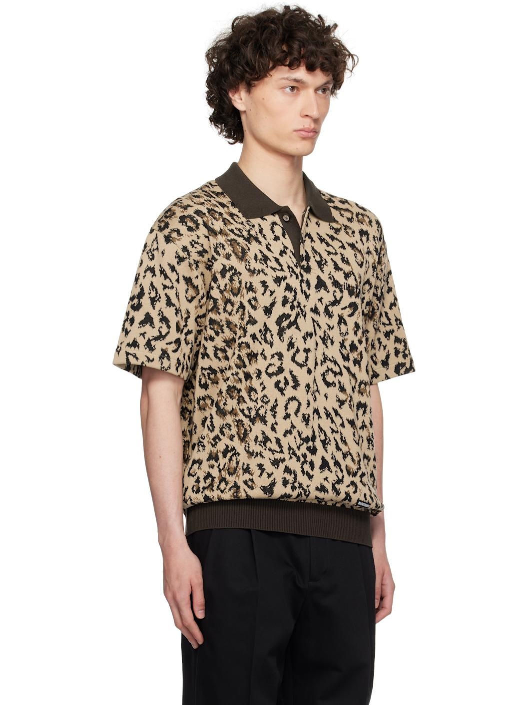 Beige Jacquard Knit Polo - 2
