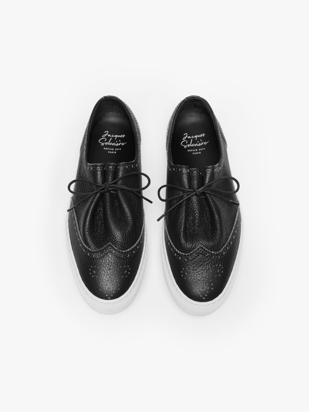 JACQUES SOLOVIÈRE BLACK LEATHER GOLF SNEAKERS - 3