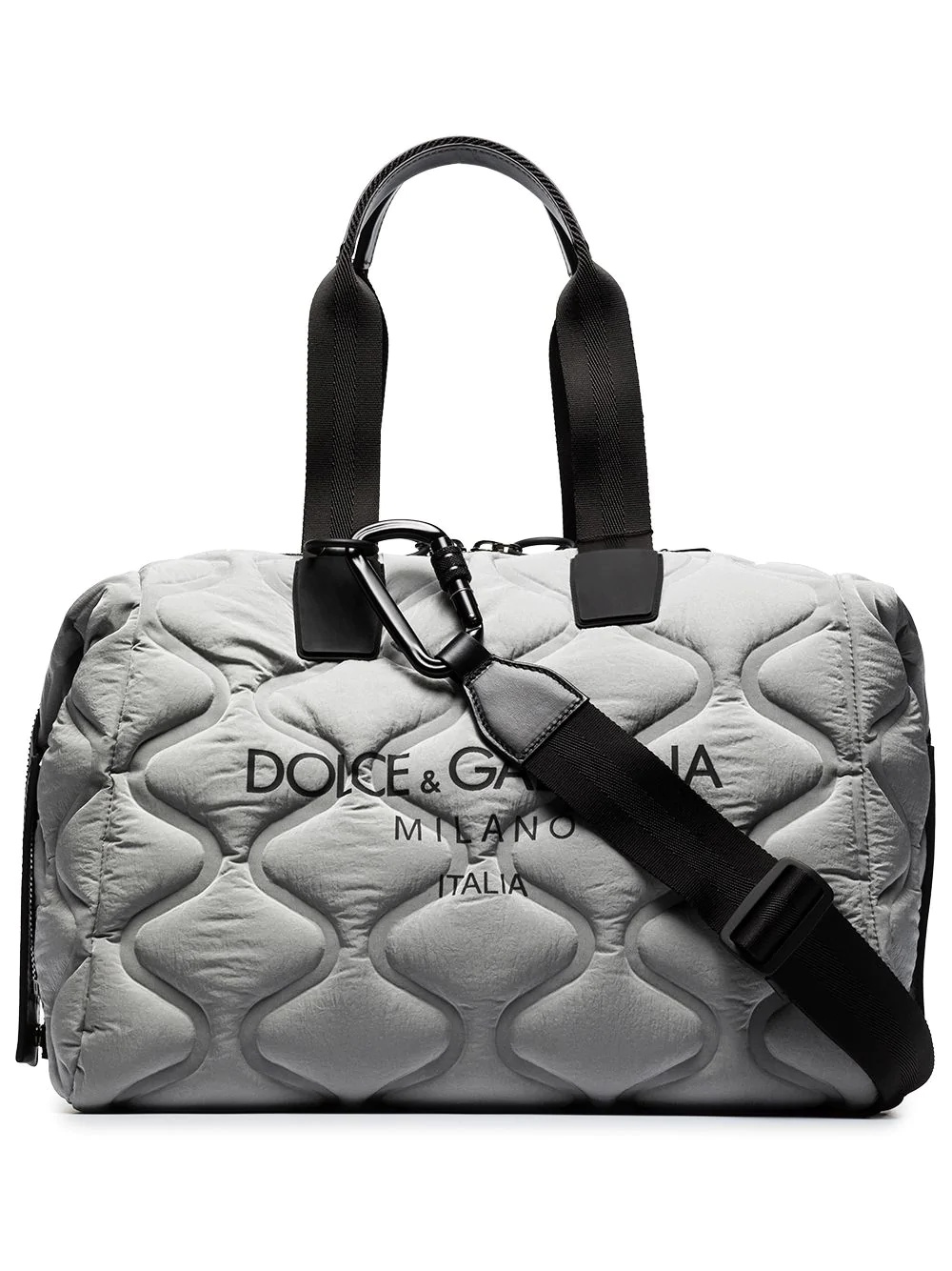 logo-print quilted holdall - 1