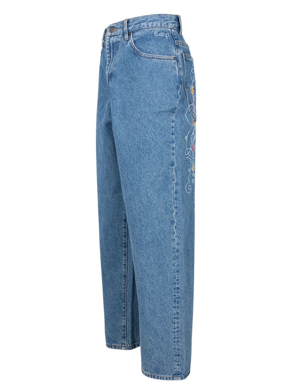 Supreme x Coogi Baggy embroidered loose-fit jeans | REVERSIBLE