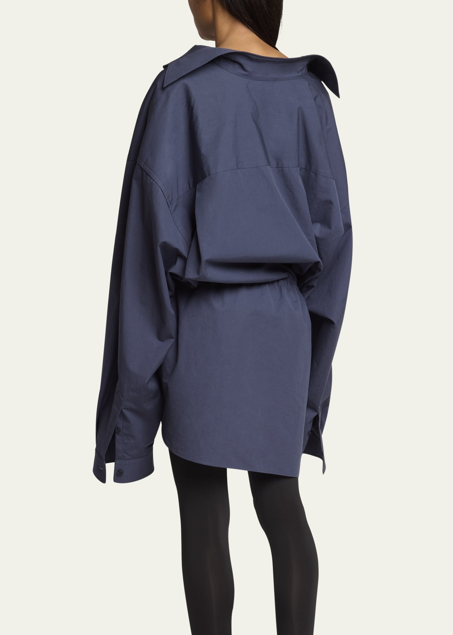 Mini Poplin Asymmetric Dress - 3