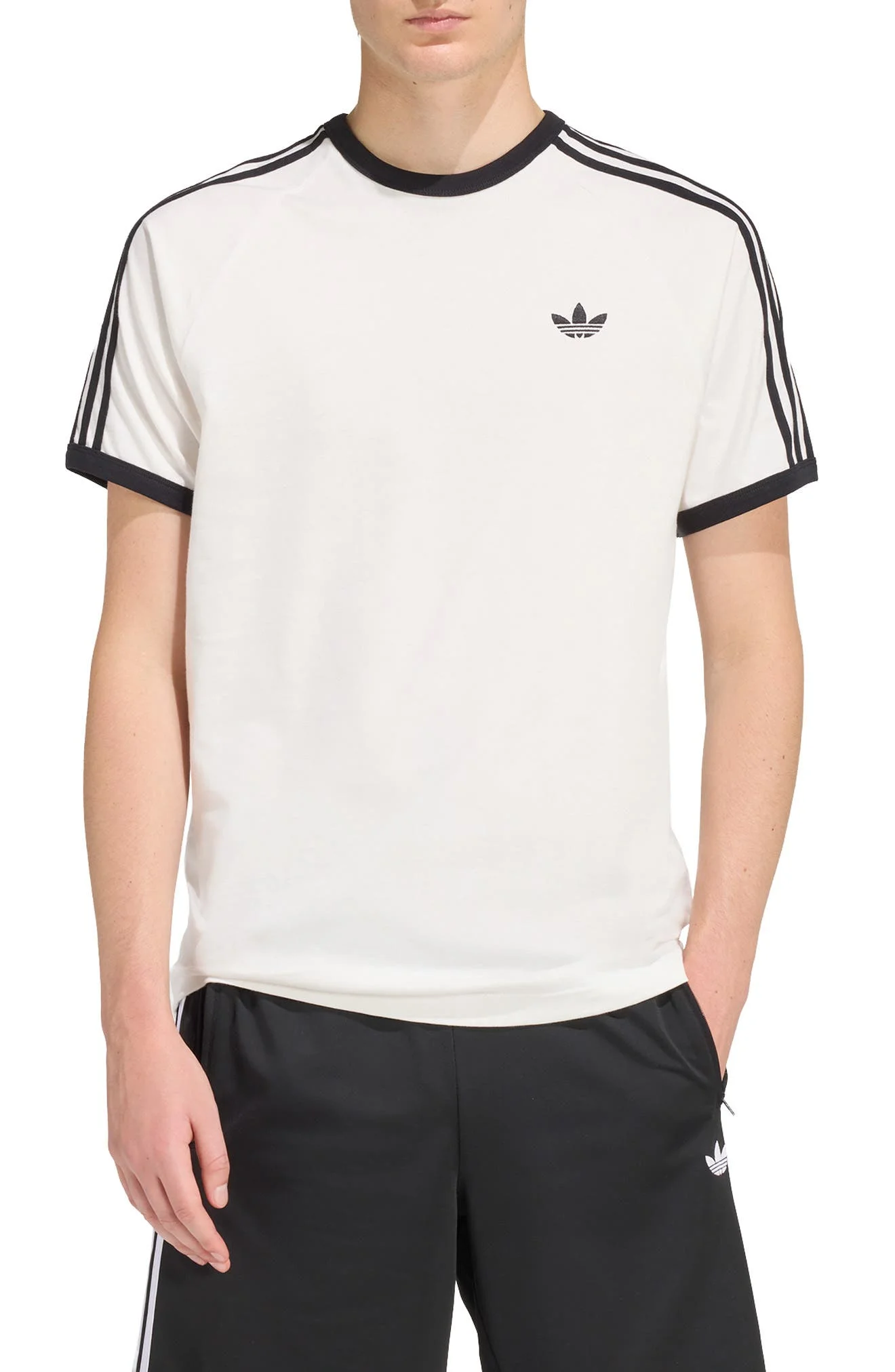adidas 3-Stripes Cotton T-Shirt in Cloud White at Nordstrom - 1