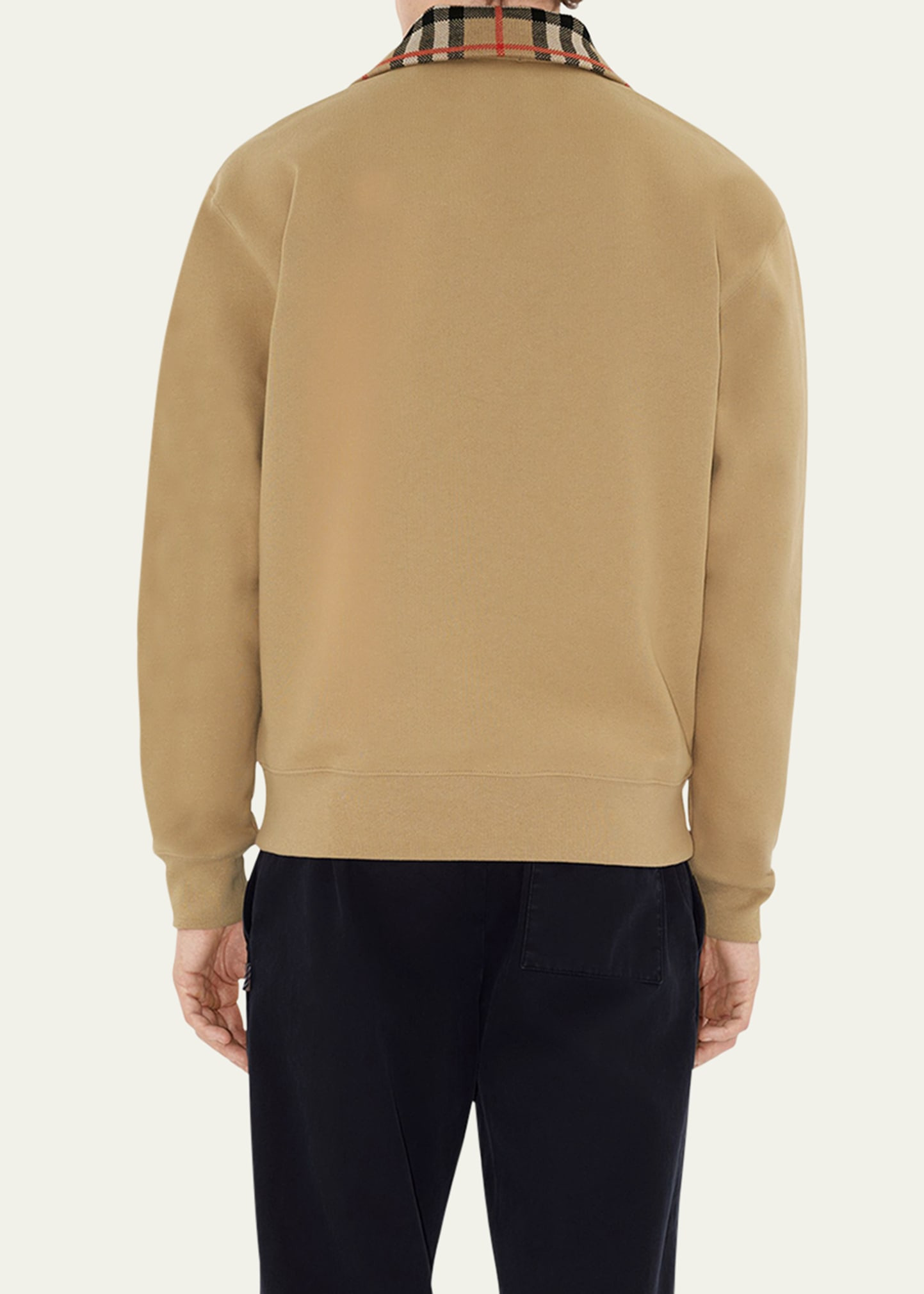 Men's Check-Collar Quarter-Zip Sweater - 3