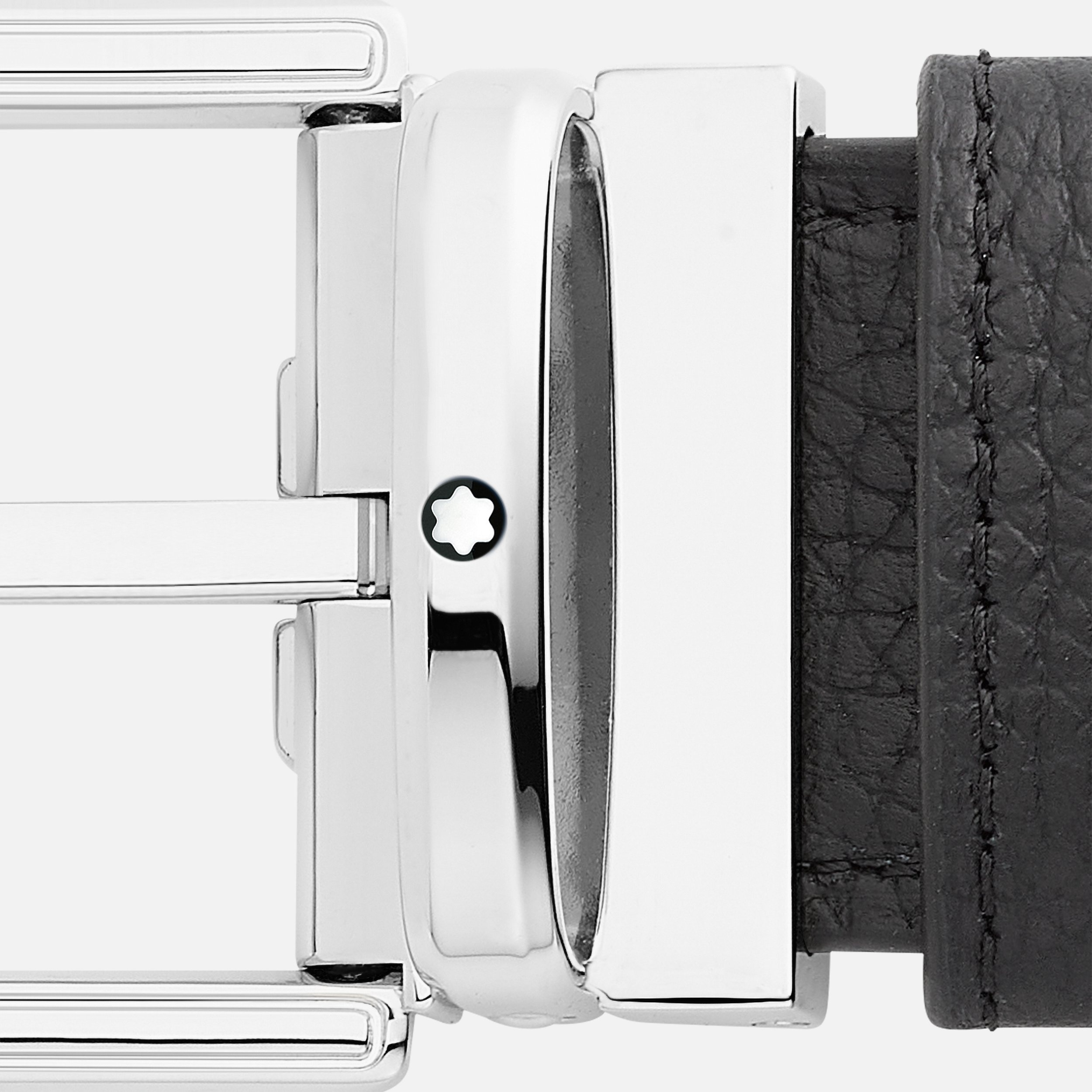 Black/blue 32 mm reversible leather belt - 4