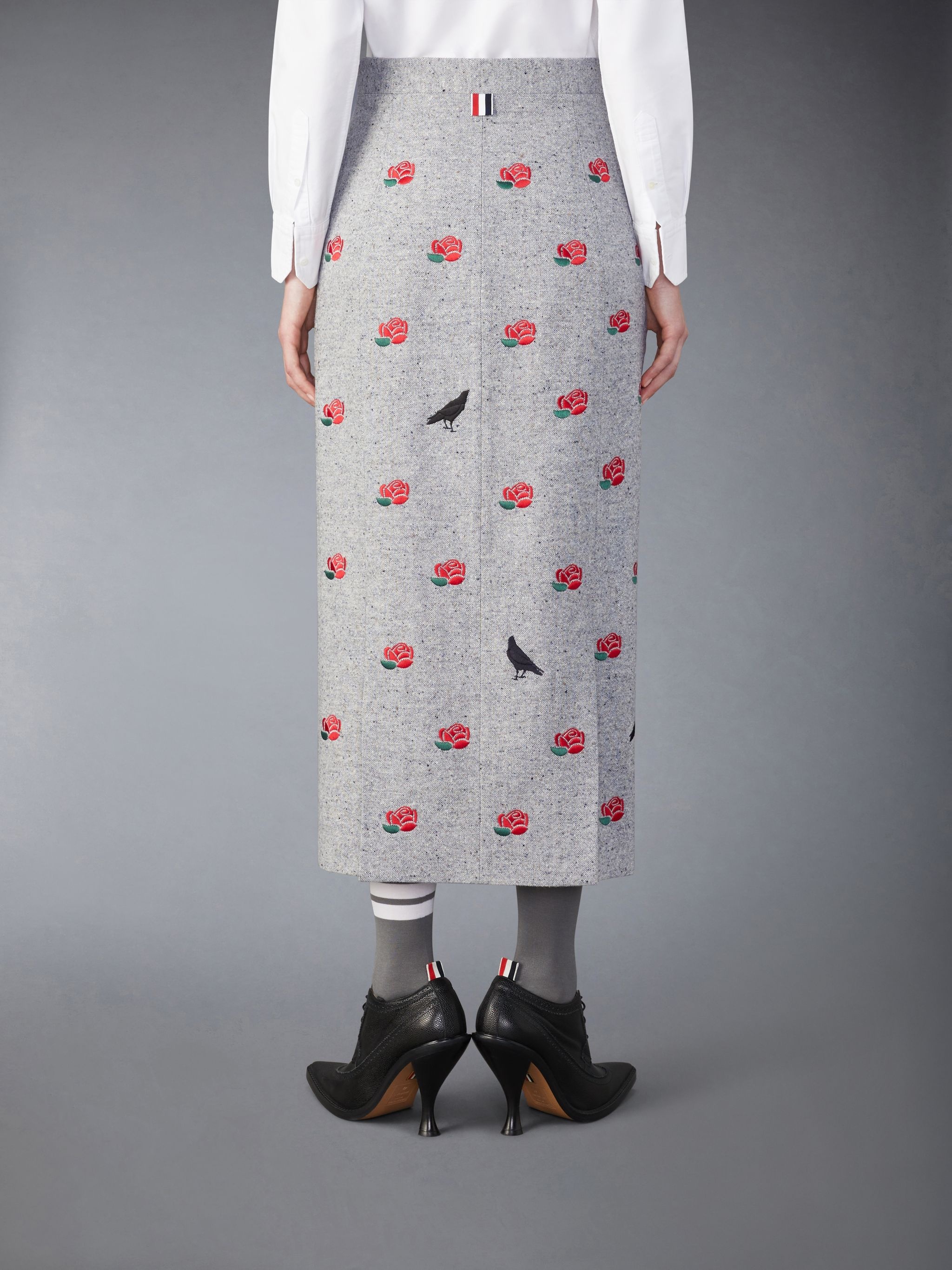 Wool Rose and Raven High Waisted Pencil Skirt - 3
