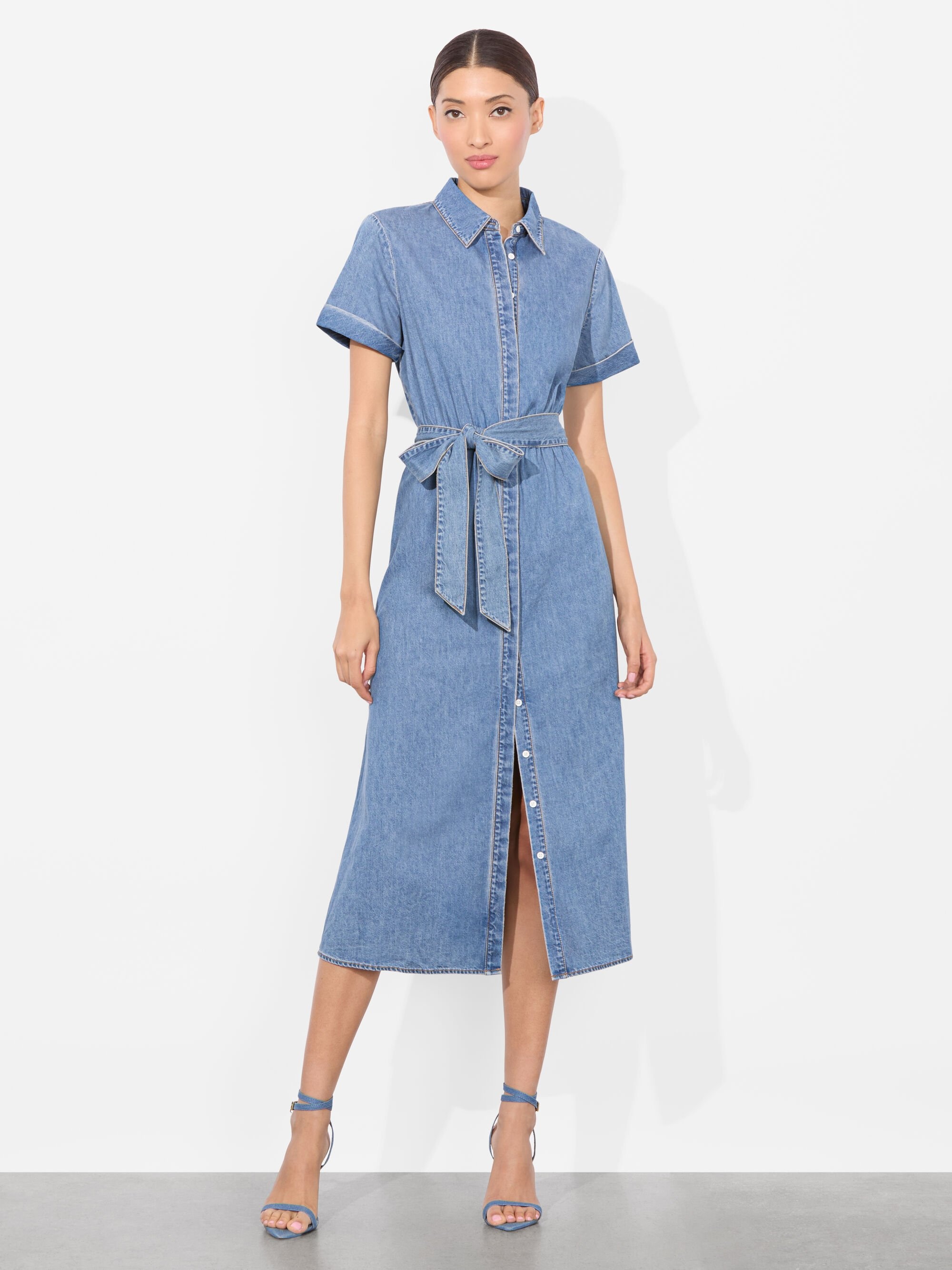 CHASSIDY DENIM MIDI DRESS - 2