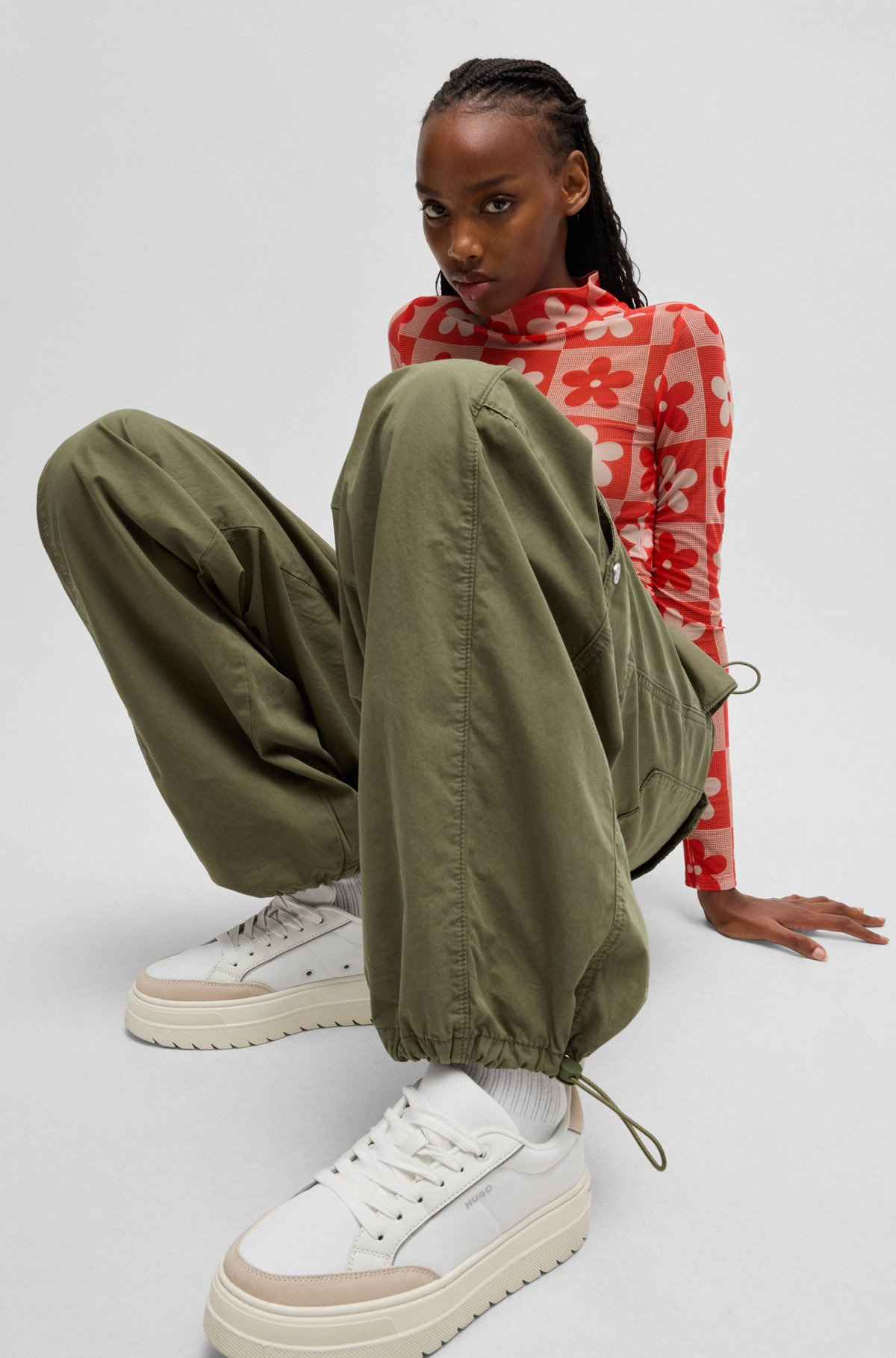 RELAXED-FIT PARACHUTE TROUSERS IN COTTON POPLIN - 5