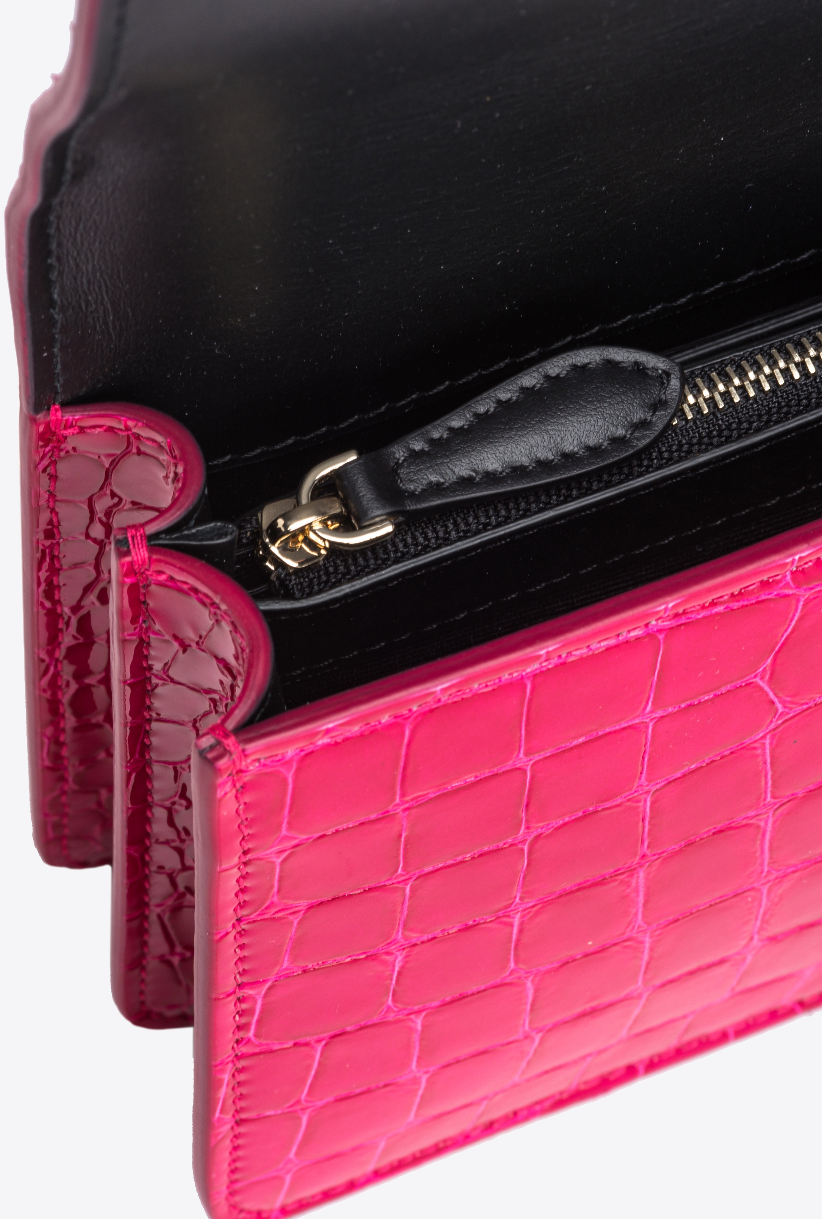 PINKO GALLERIA MINI LOVE BAG ONE IN SHINY COLOURED CROCODILE-PRINT LEATHER - 7