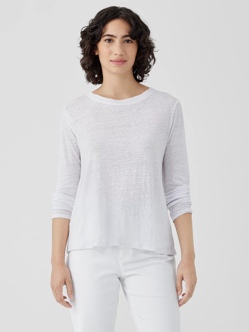 EILEEN FISHER Organic Linen Jersey Long-Sleeve Tee outlook