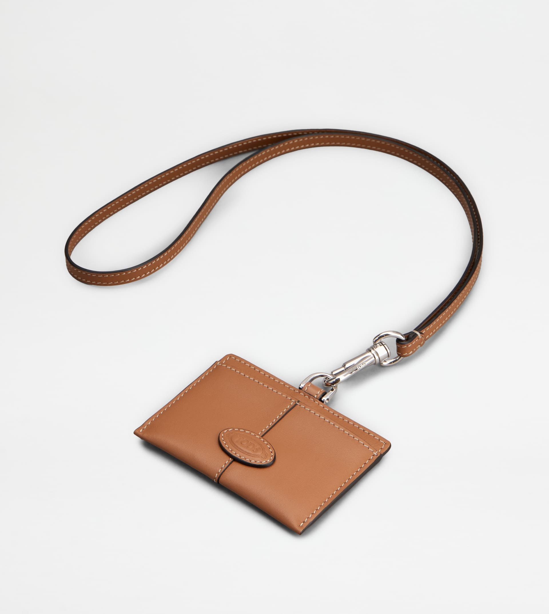 BADGE HOLDER IN LEATHER - BROWN - 3