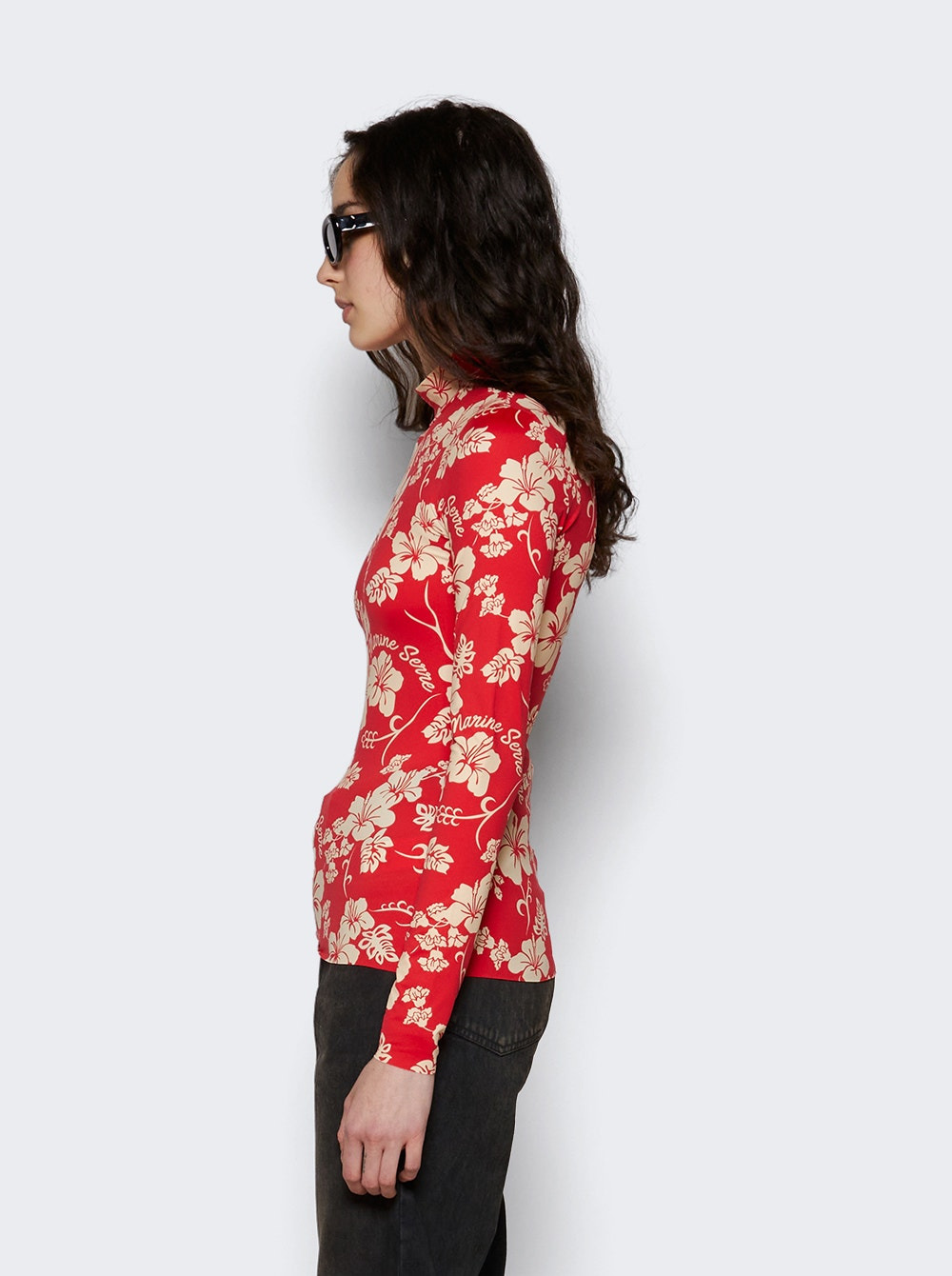 High Neck Top Red Floral - 4