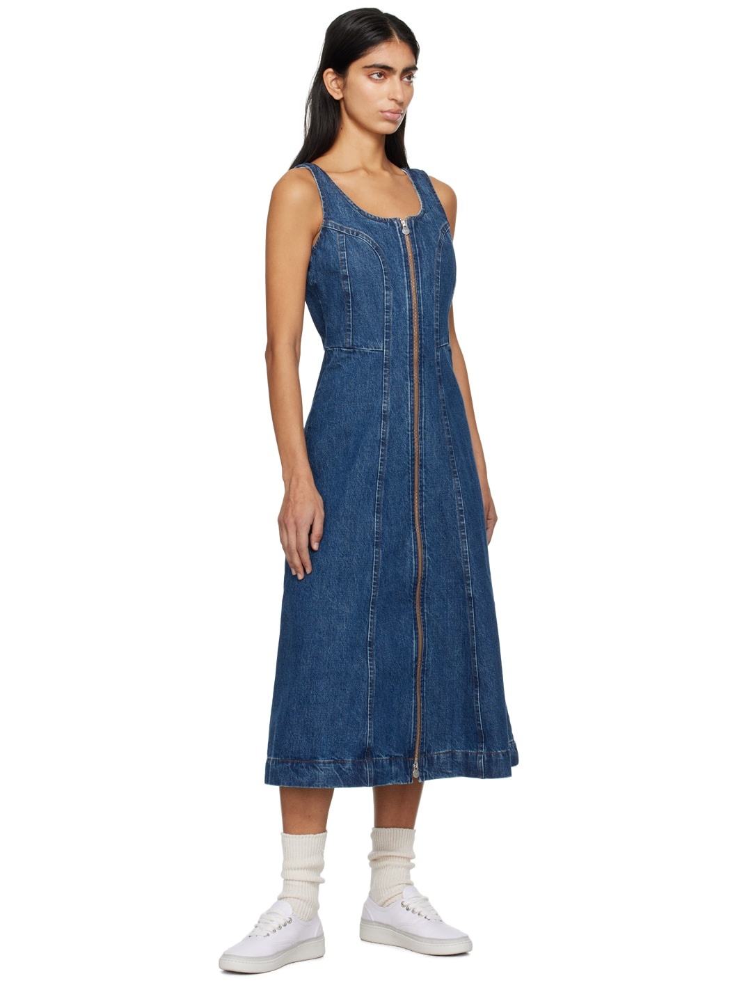 Indigo Ally Denim Midi Dress - 4