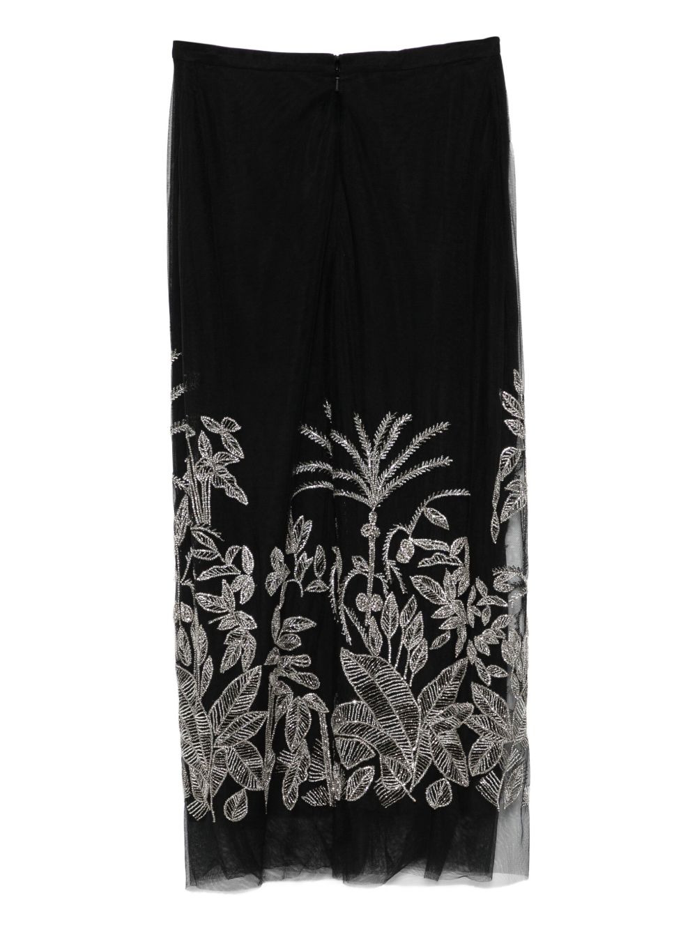 beaded floral midi skirt - 2