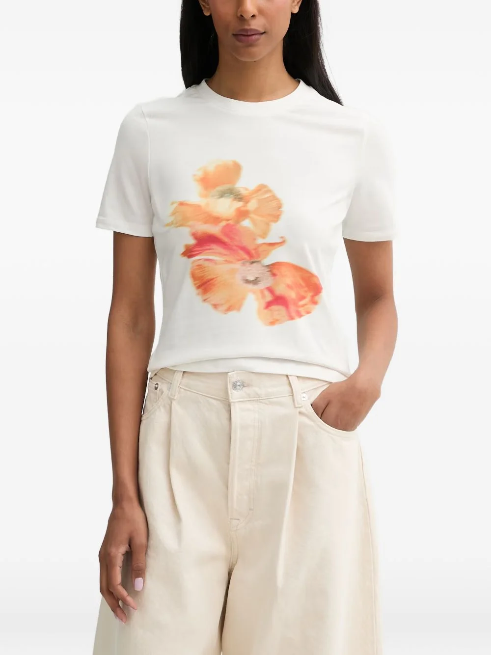 floral-print T-shirt - 1
