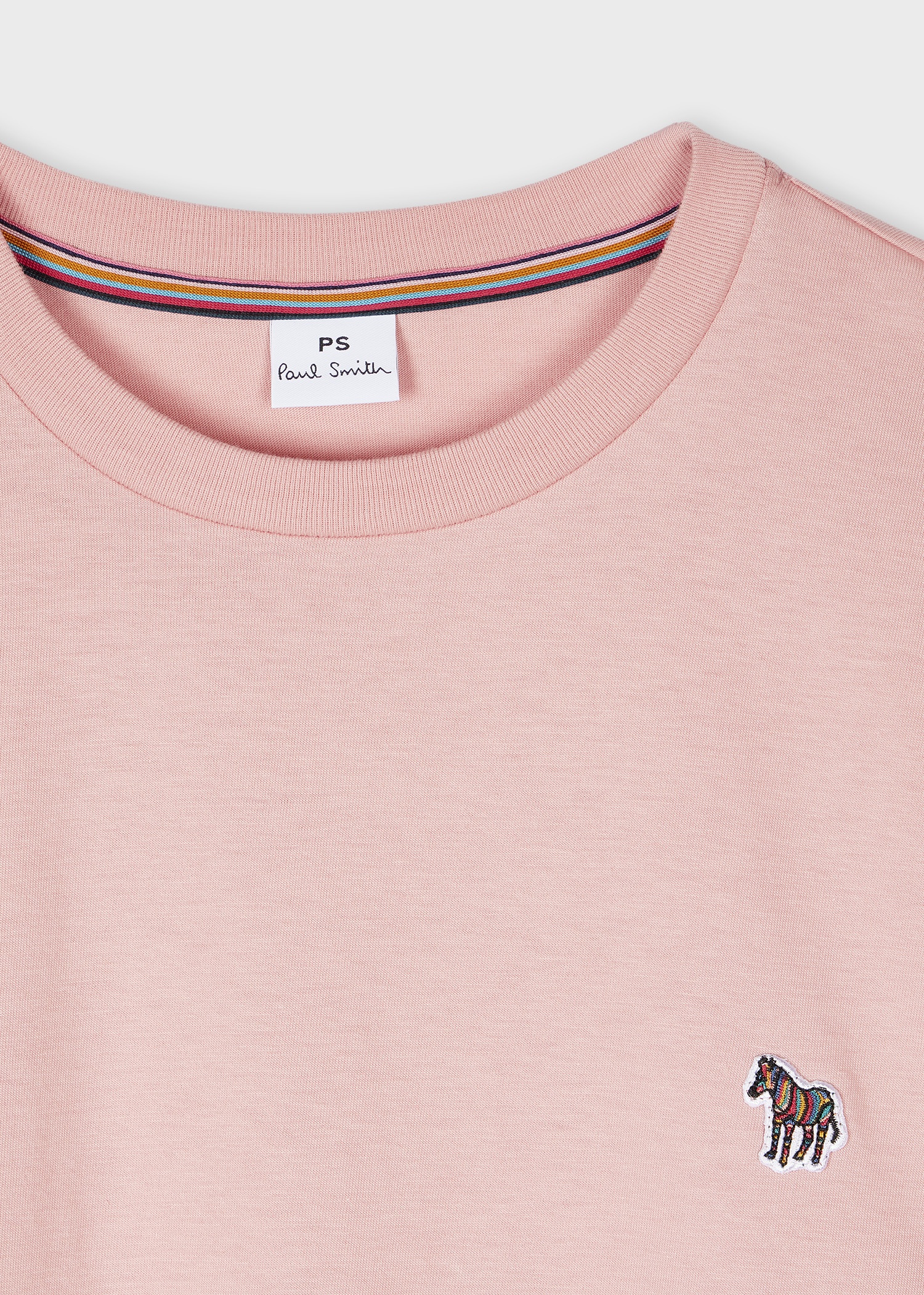Women's Pink Cotton Zebra Logo Long-Sleeve T-Shirt - 2