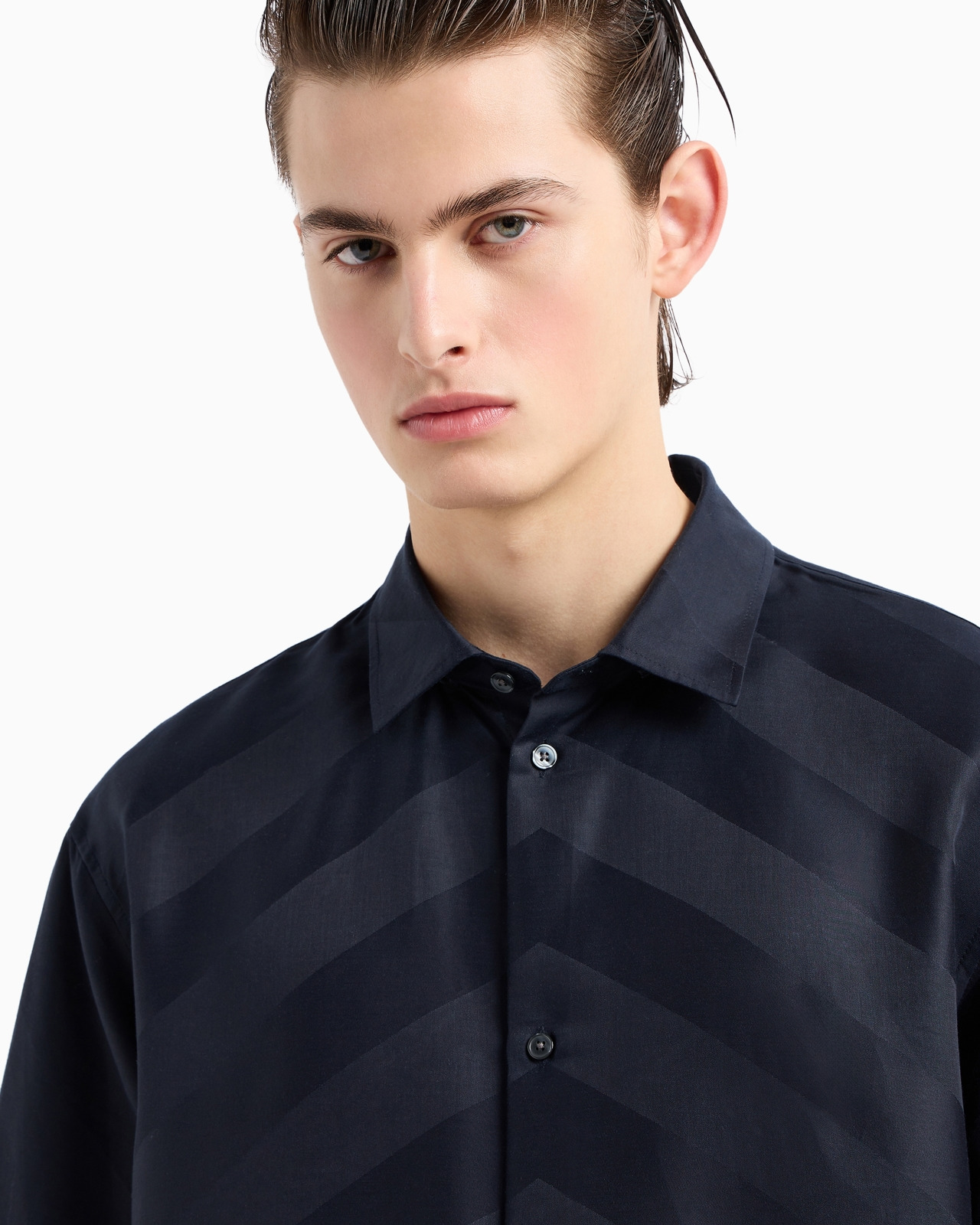 Short-sleeved, comfort-fit, hooded shirt in ASV Lyocell with all-over pattern - 5