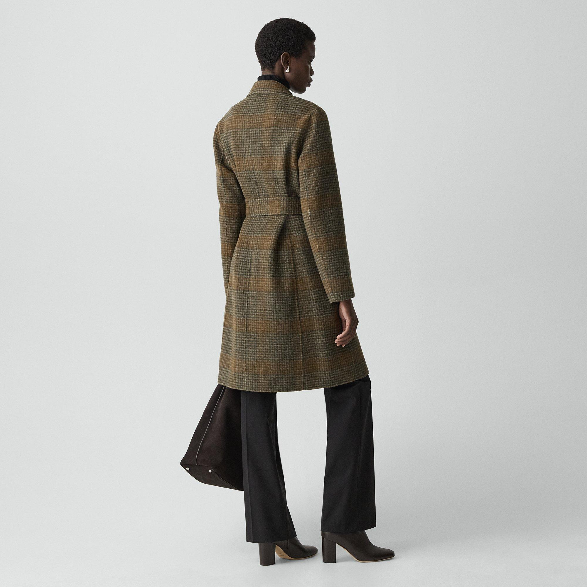 Belted Coat in Plaid Wool-Cashmere - 4