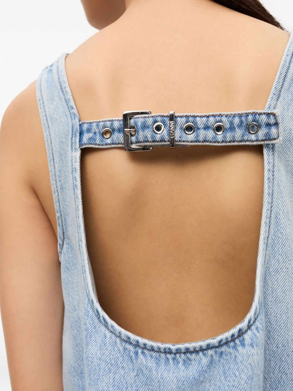 ruffled denim top - 5