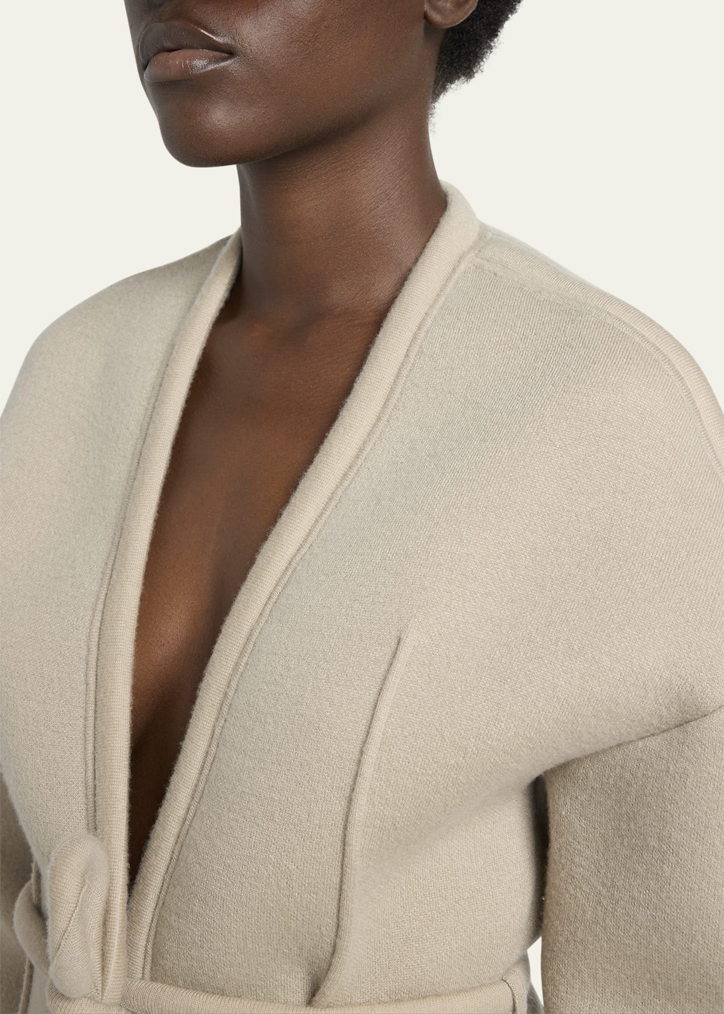 Cocoon Belted Cashmere Jacket - 5