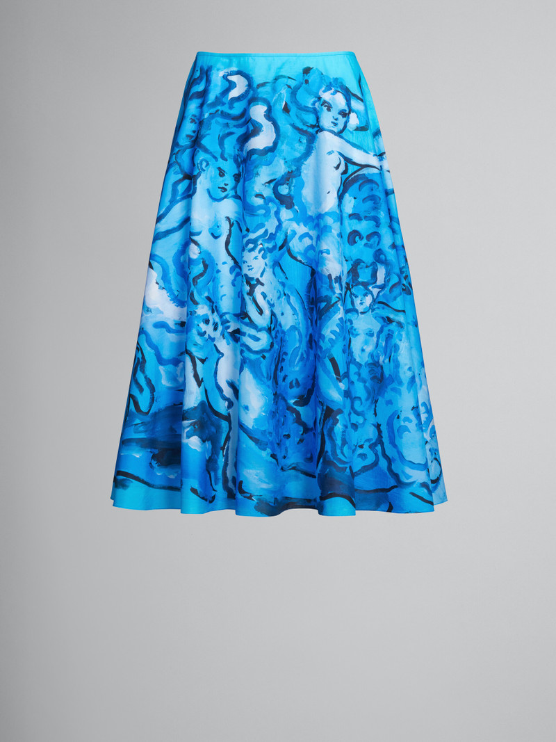 PRINTED FULL POPLIN SKIRT 1
